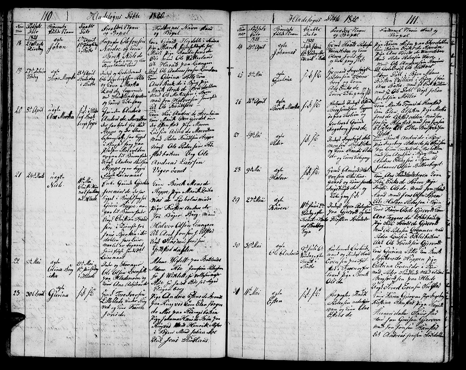 Ministerialprotokoller, klokkerbøker og fødselsregistre - Sør-Trøndelag, SAT/A-1456/606/L0306: Klokkerbok nr. 606C02, 1797-1829, s. 110-111