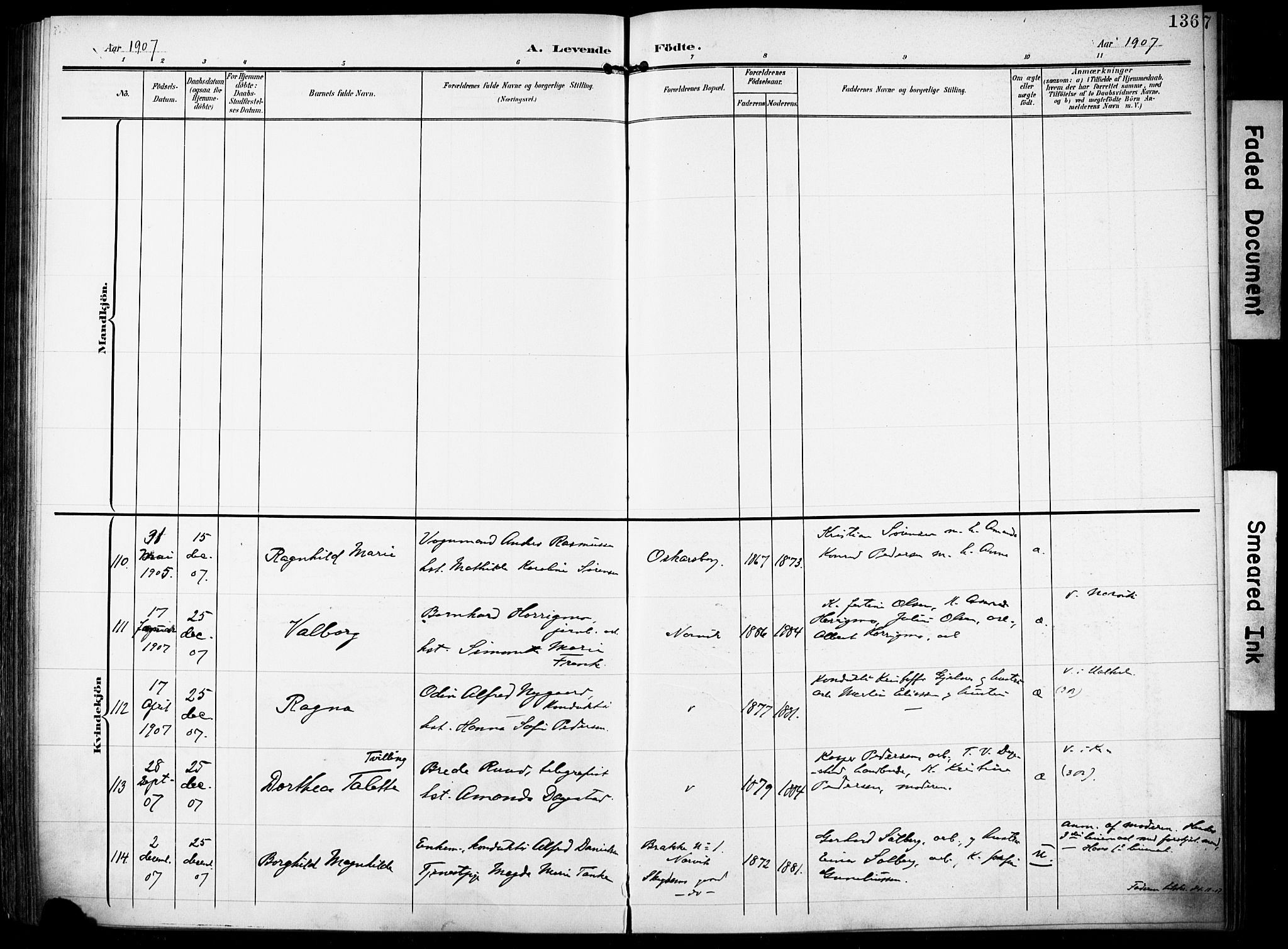 Ministerialprotokoller, klokkerbøker og fødselsregistre - Nordland, AV/SAT-A-1459/871/L0994: Ministerialbok nr. 871A10, 1902-1910, s. 136