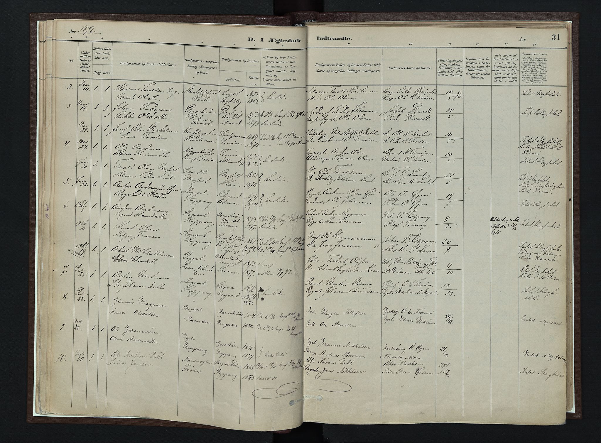 Stor-Elvdal prestekontor, AV/SAH-PREST-052/H/Ha/Haa/L0003: Ministerialbok nr. 3, 1882-1901, s. 31