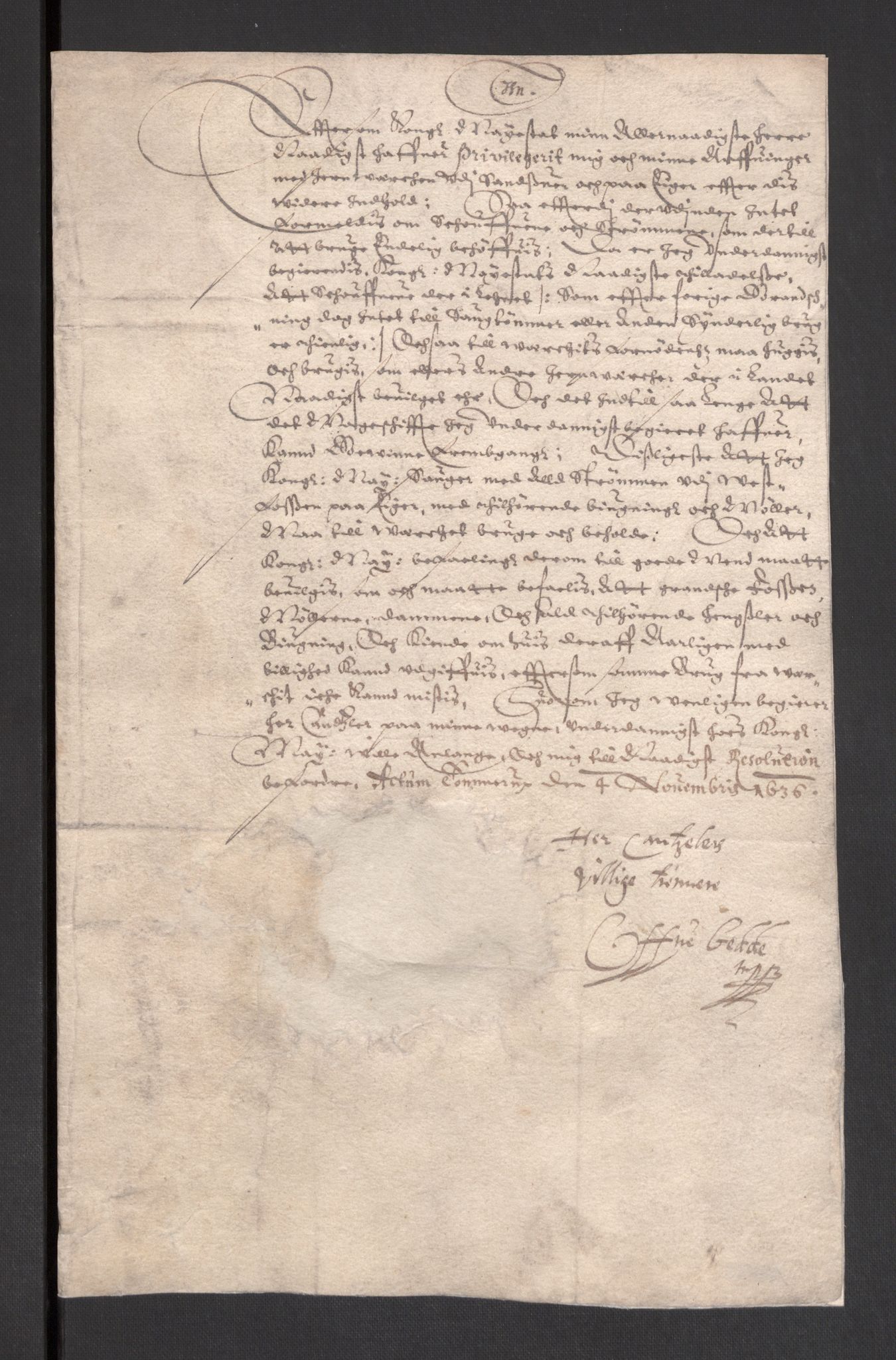 Danske Kanselli 1572-1799, AV/RA-EA-3023/F/Fc/Fcc/Fcca/L0008: Norske innlegg 1572-1799, 1635-1638, s. 217