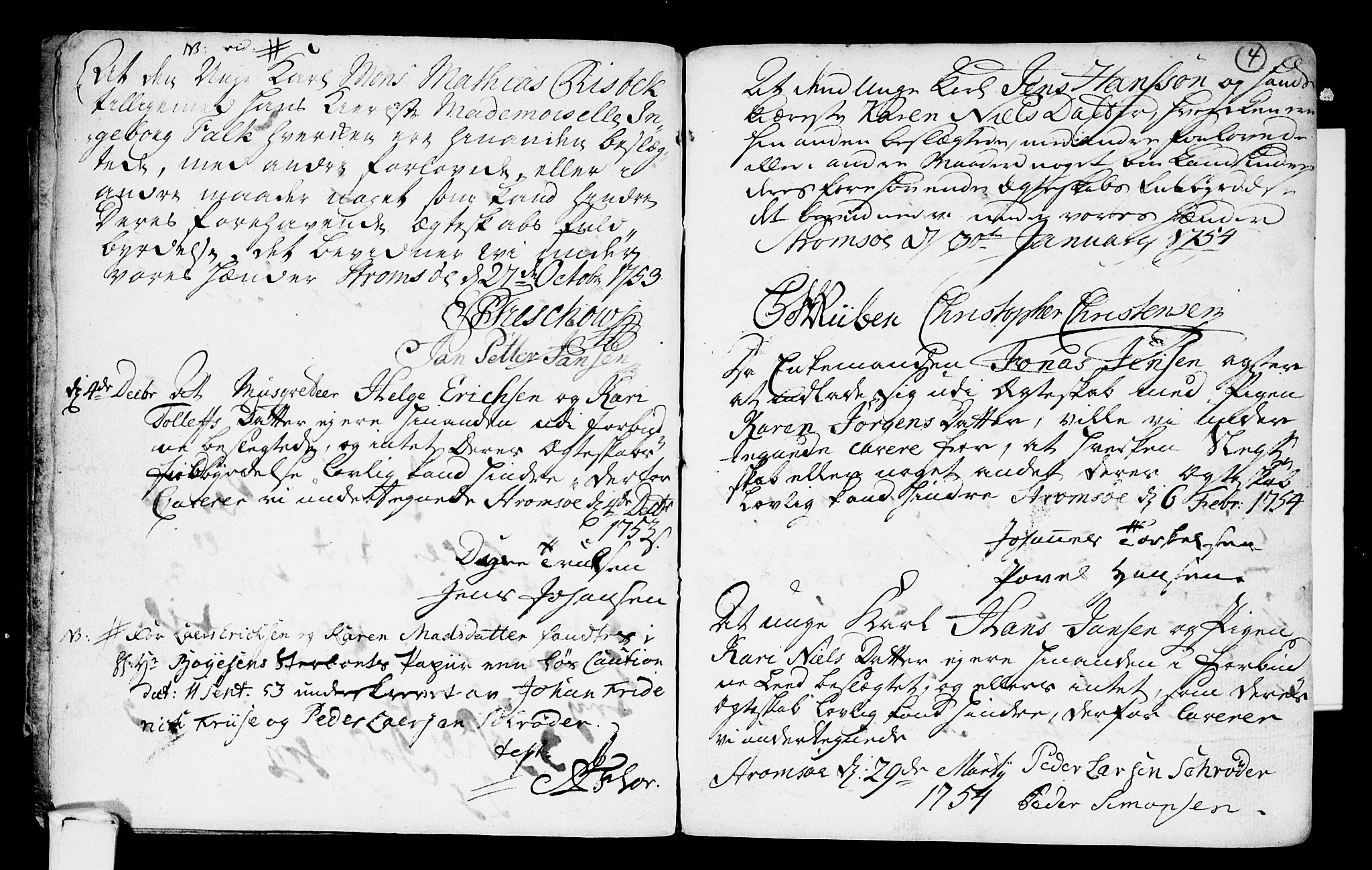 Strømsø kirkebøker, SAKO/A-246/H/Hb/L0001: Forlovererklæringer nr. 1, 1752-1815, s. 4