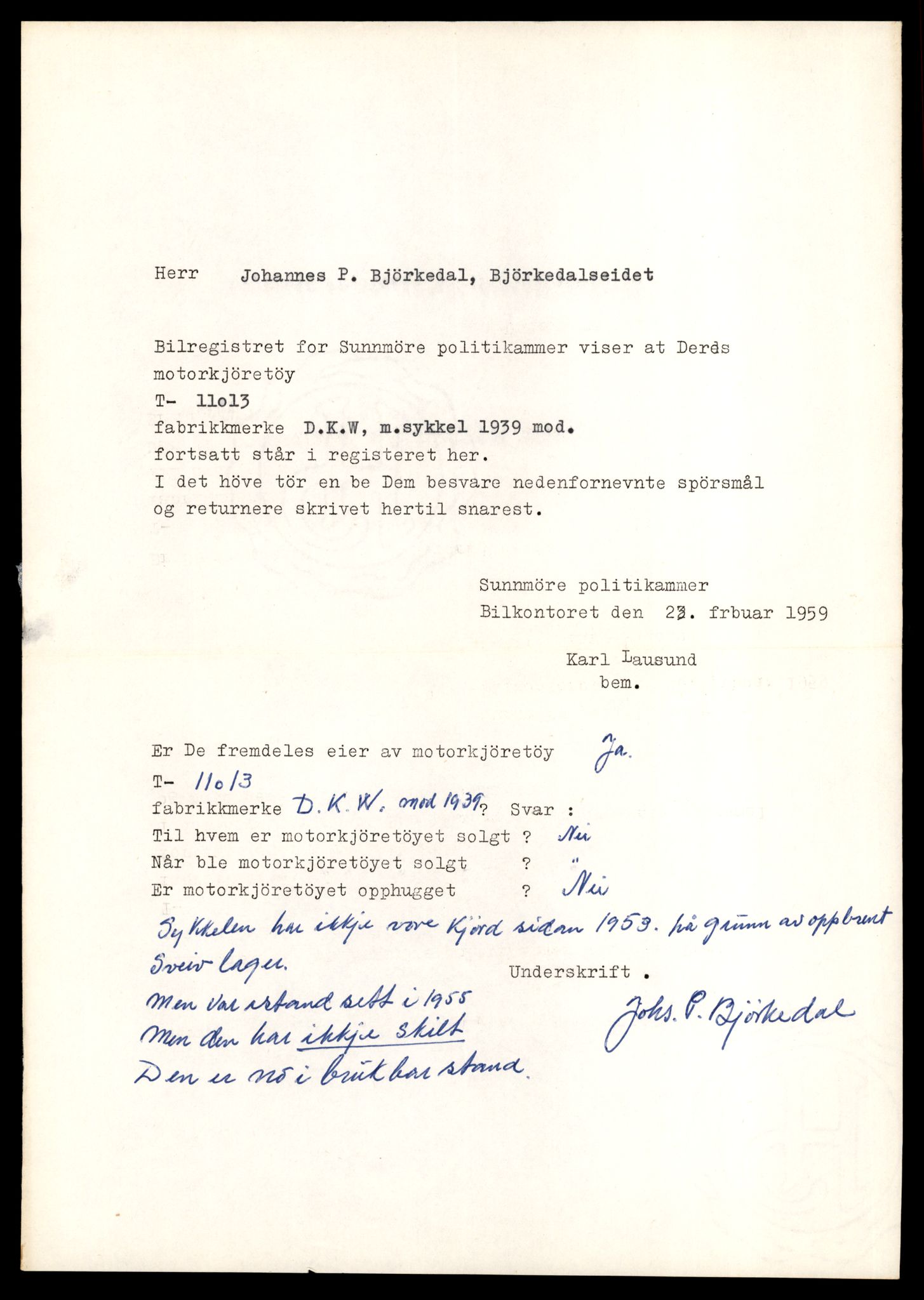 Møre og Romsdal vegkontor - Ålesund trafikkstasjon, AV/SAT-A-4099/F/Fe/L0042: Registreringskort for kjøretøy T 13906 - T 14079, 1927-1998, s. 797