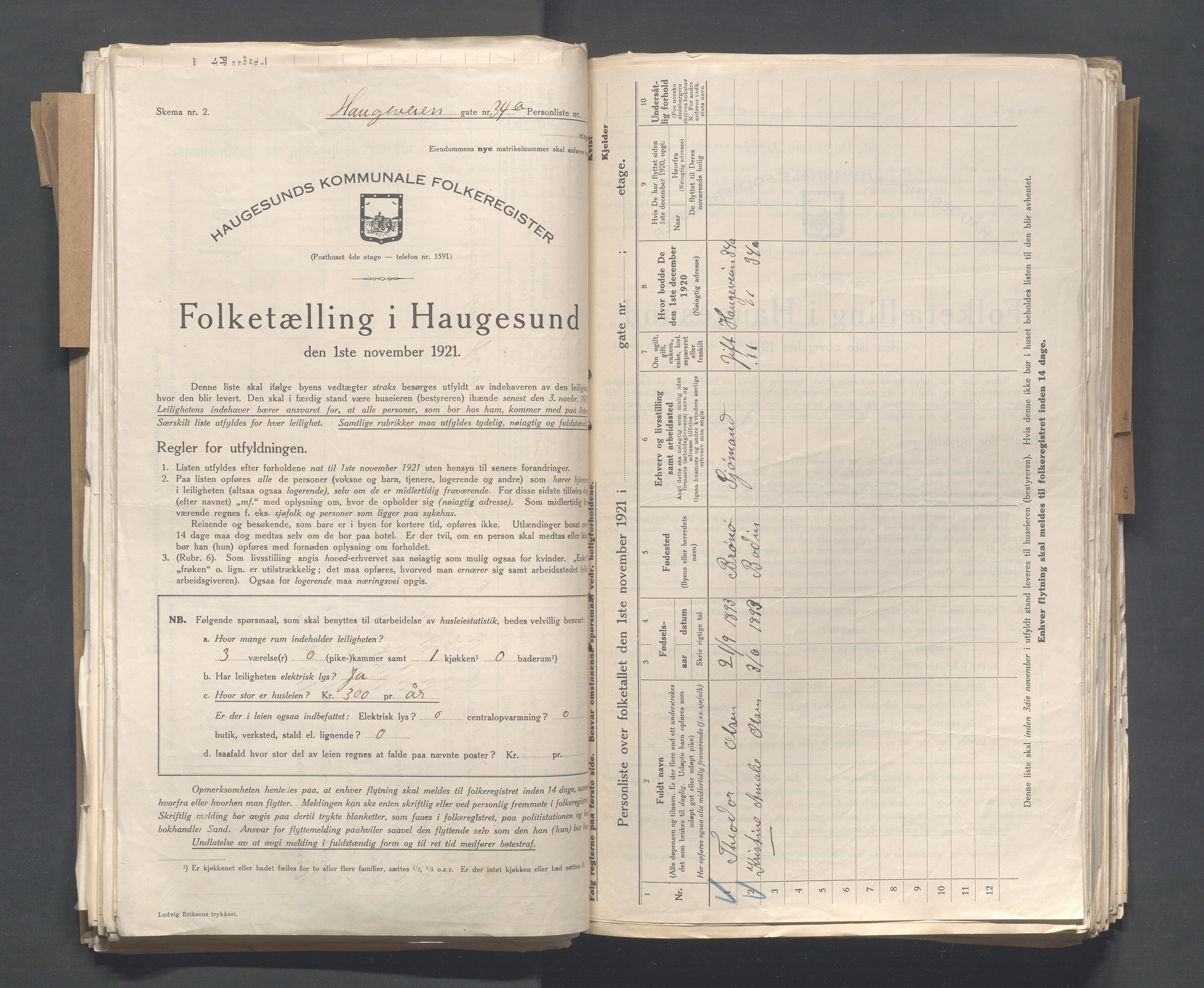 IKAR, Kommunal folketelling 1.11.1921 for Haugesund, 1921, s. 1959