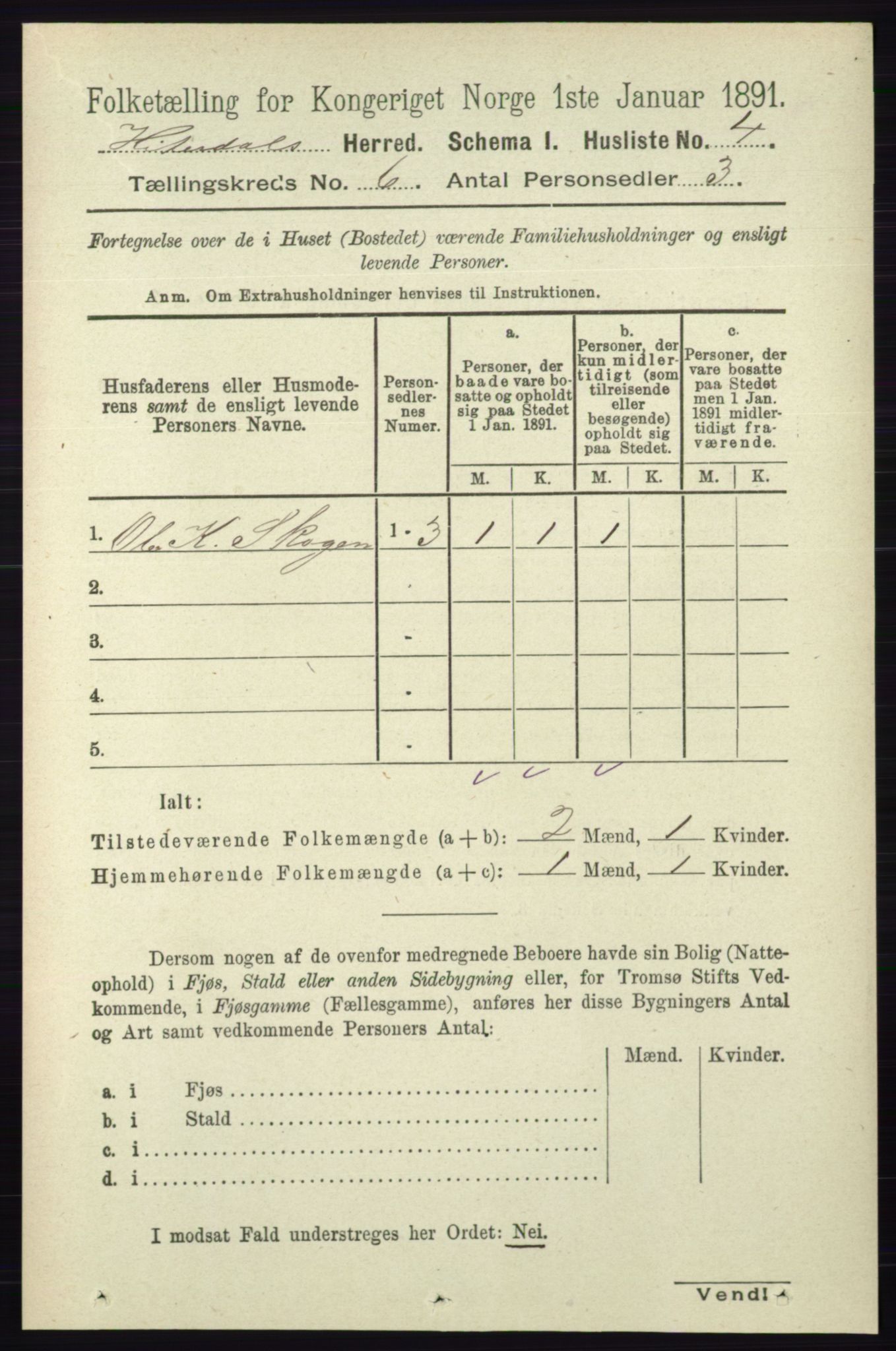 RA, Folketelling 1891 for 0823 Heddal herred, 1891, s. 2530