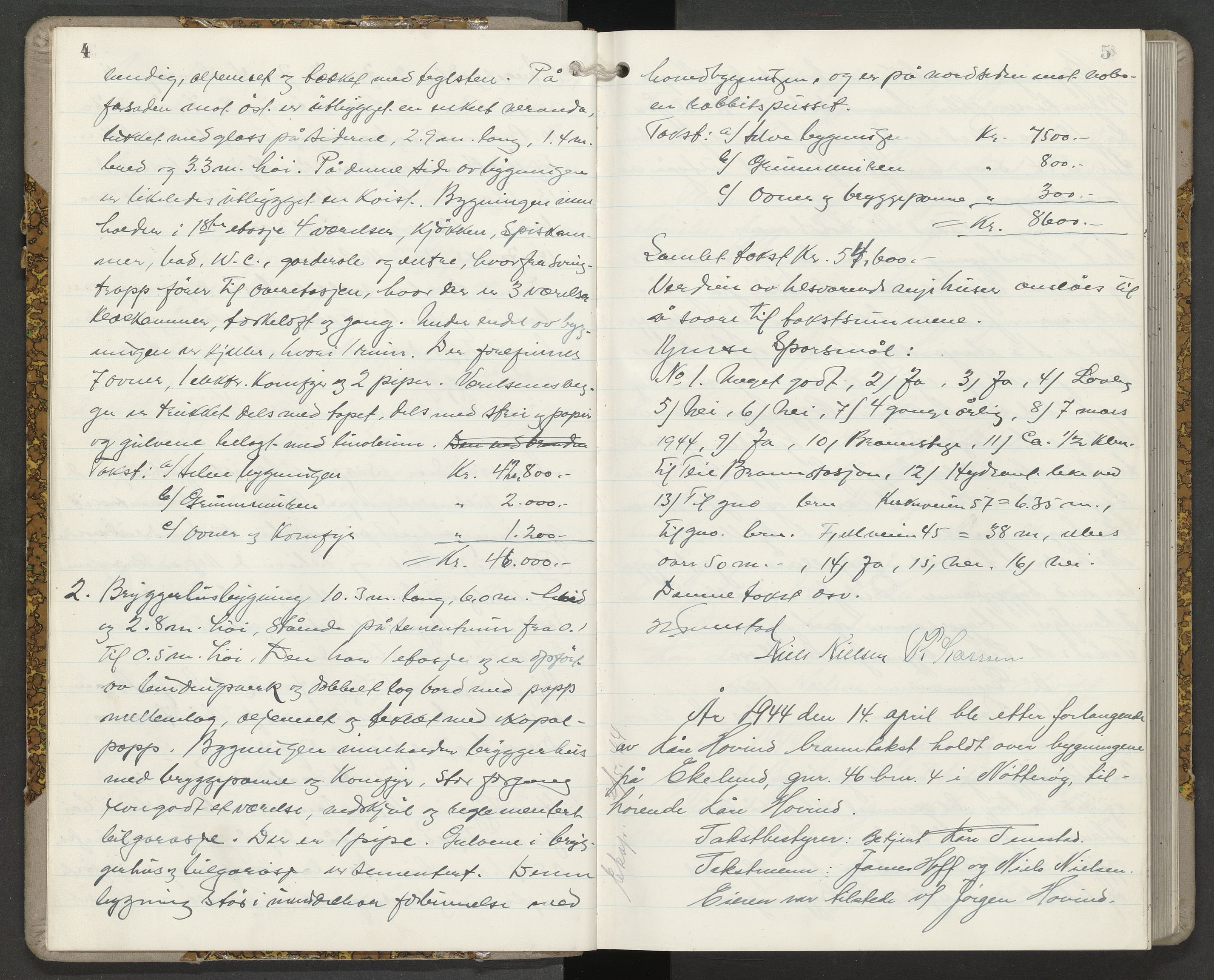 Nøtterøy lensmannskontor, AV/SAKO-A-540/Y/Yg/Yga/L0022: Branntakstprotokoll, 1944-1945, s. 4-5