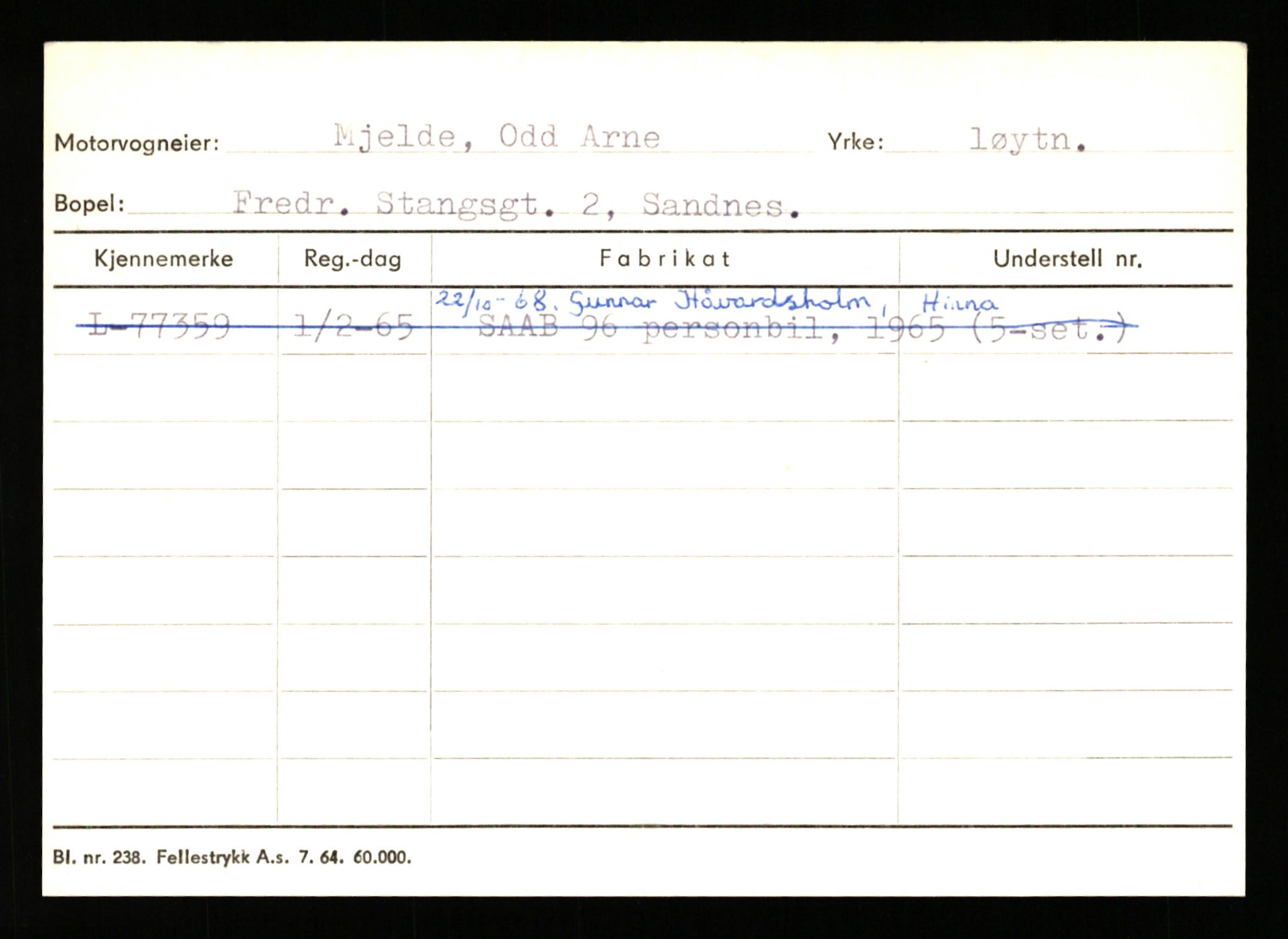 Stavanger trafikkstasjon, AV/SAST-A-101942/0/H/L0025: Meling - Mygland, 1930-1971, s. 1127