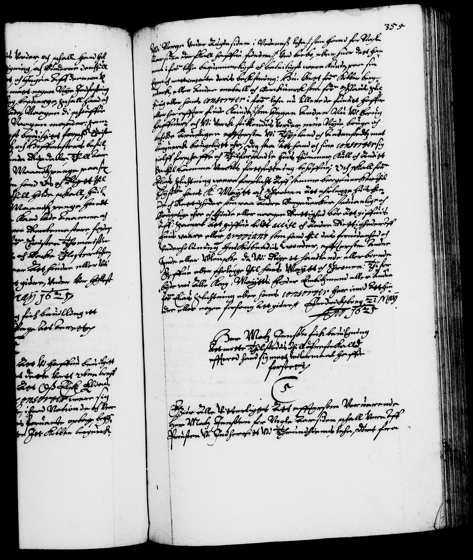 Danske Kanselli 1572-1799, AV/RA-EA-3023/F/Fc/Fca/Fcaa/L0004: Norske registre (mikrofilm), 1617-1630, s. 355a