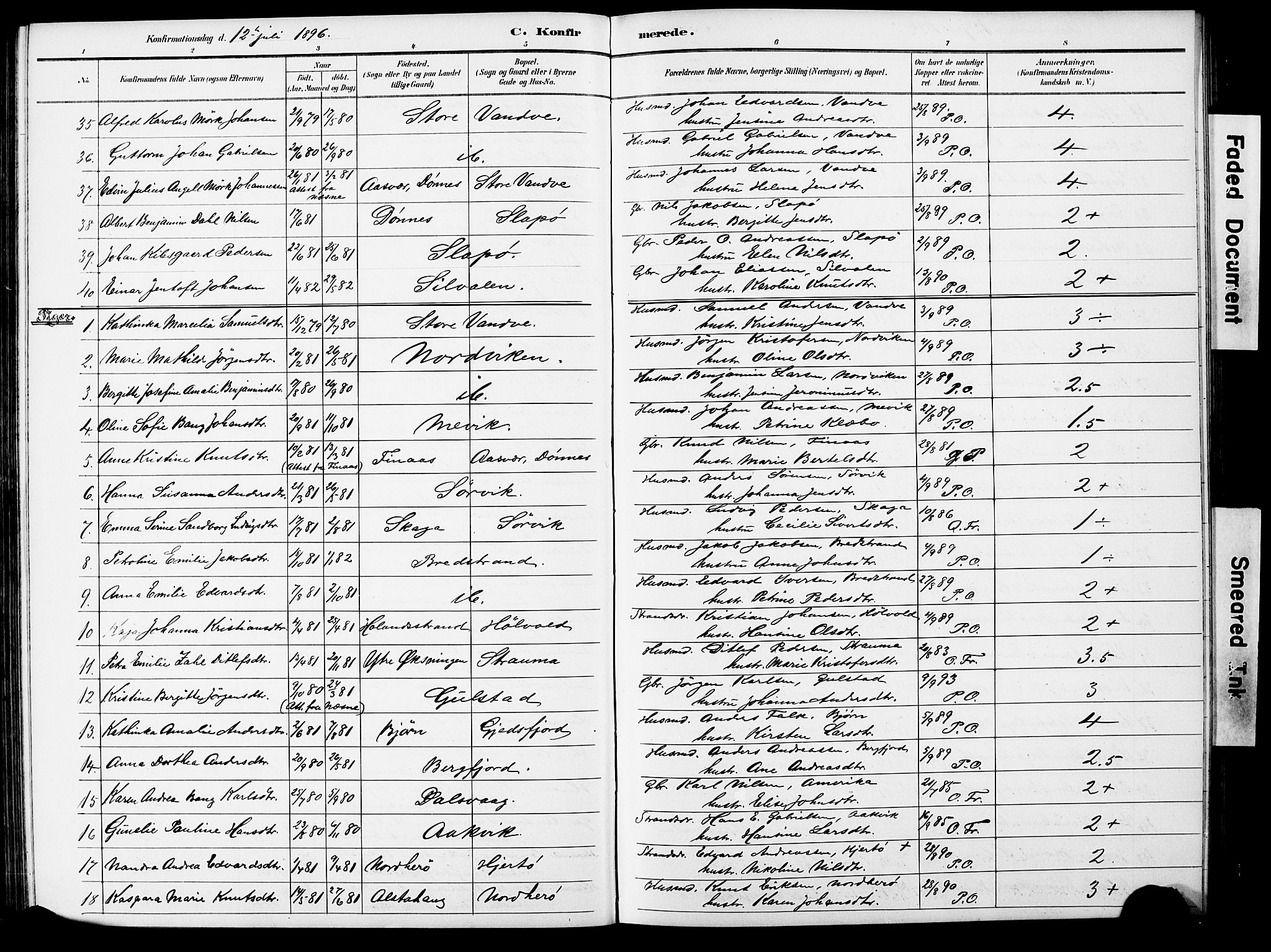 Ministerialprotokoller, klokkerbøker og fødselsregistre - Nordland, AV/SAT-A-1459/834/L0514: Klokkerbok nr. 834C05, 1893-1901