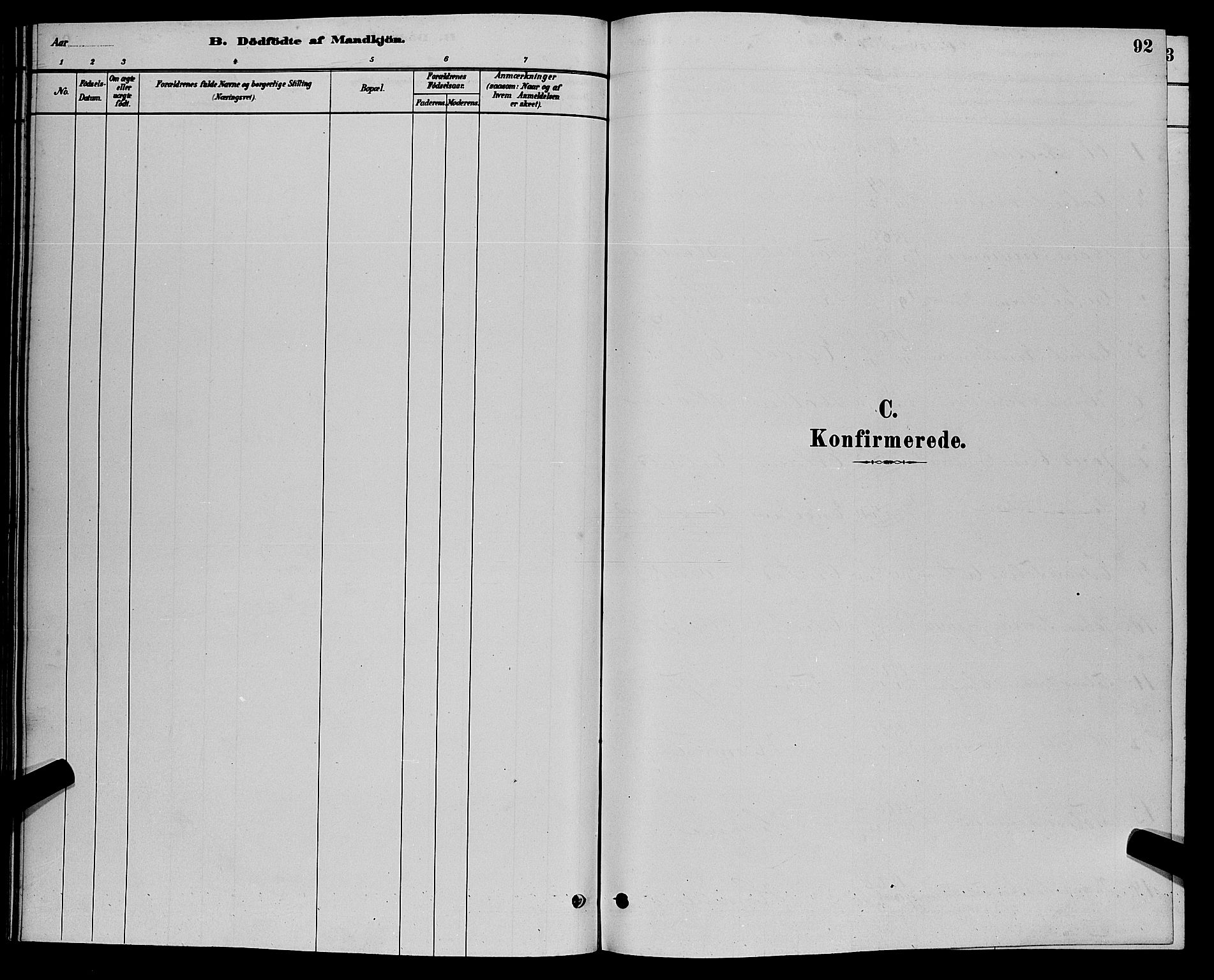 Sør-Audnedal sokneprestkontor, AV/SAK-1111-0039/F/Fb/Fbb/L0005: Klokkerbok nr. B 5, 1880-1892, s. 92