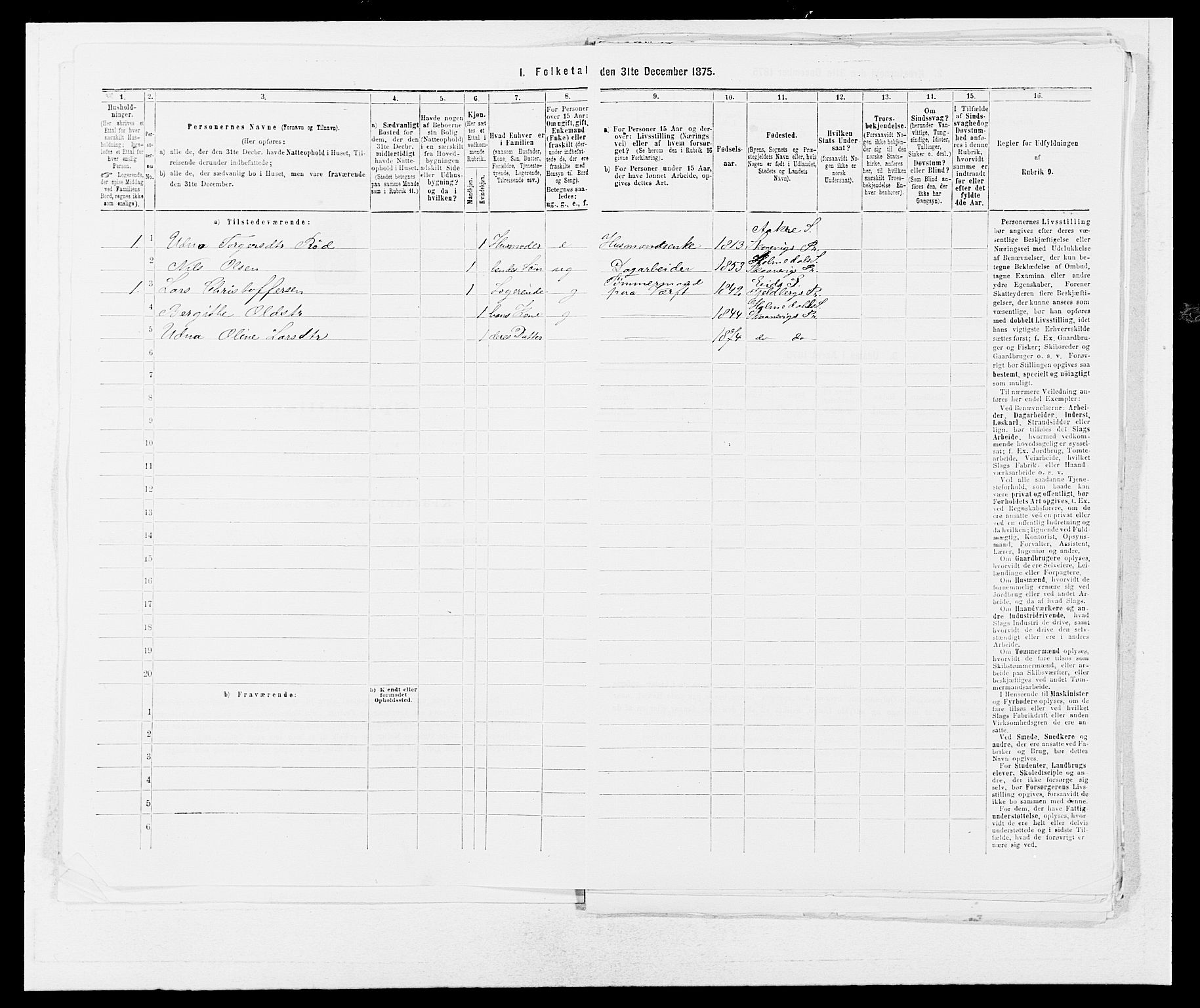 SAB, Folketelling 1875 for 1212P Skånevik prestegjeld, 1875, s. 28