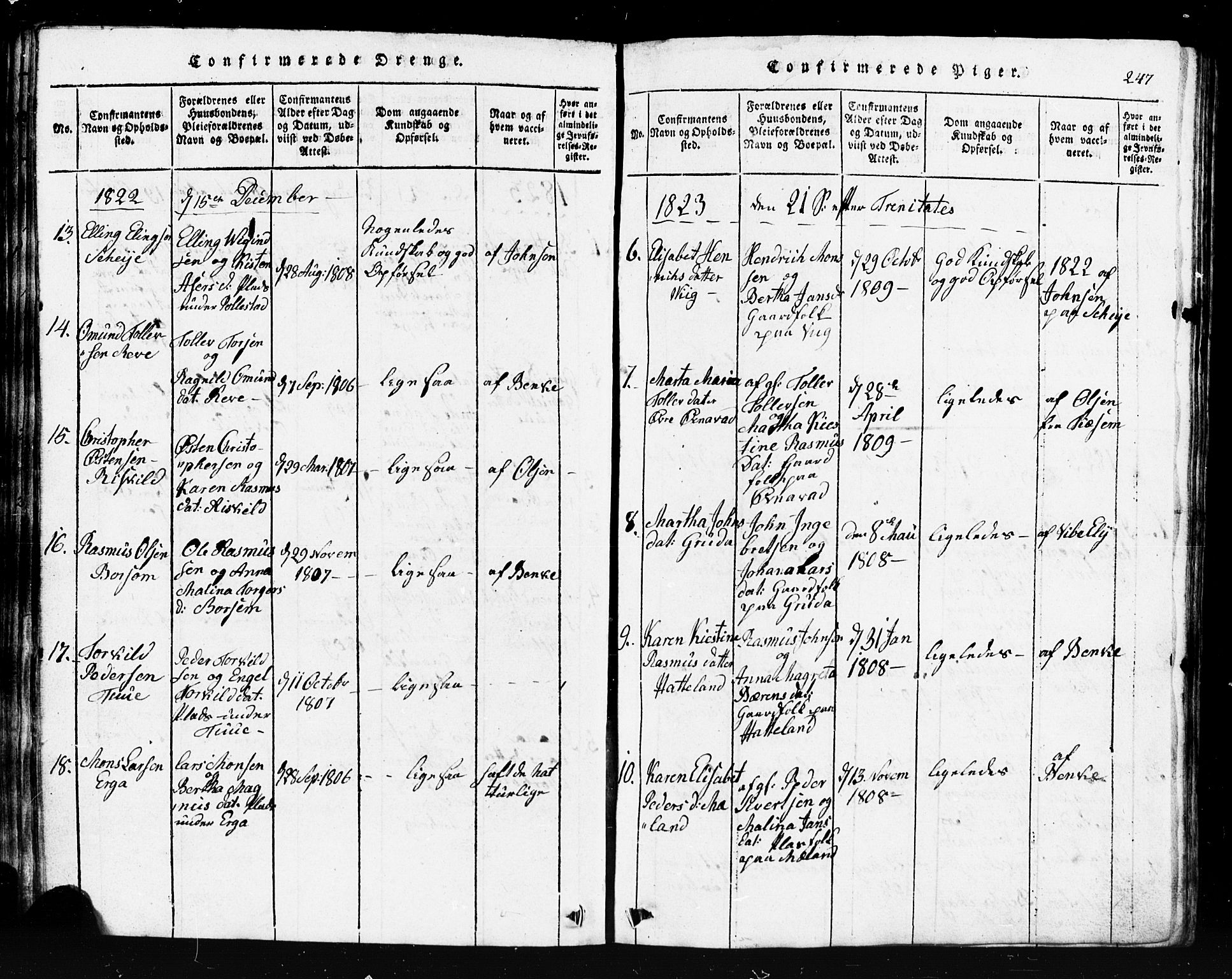 Klepp sokneprestkontor, AV/SAST-A-101803/001/3/30BB/L0001: Klokkerbok nr.  B 1, 1816-1859, s. 247