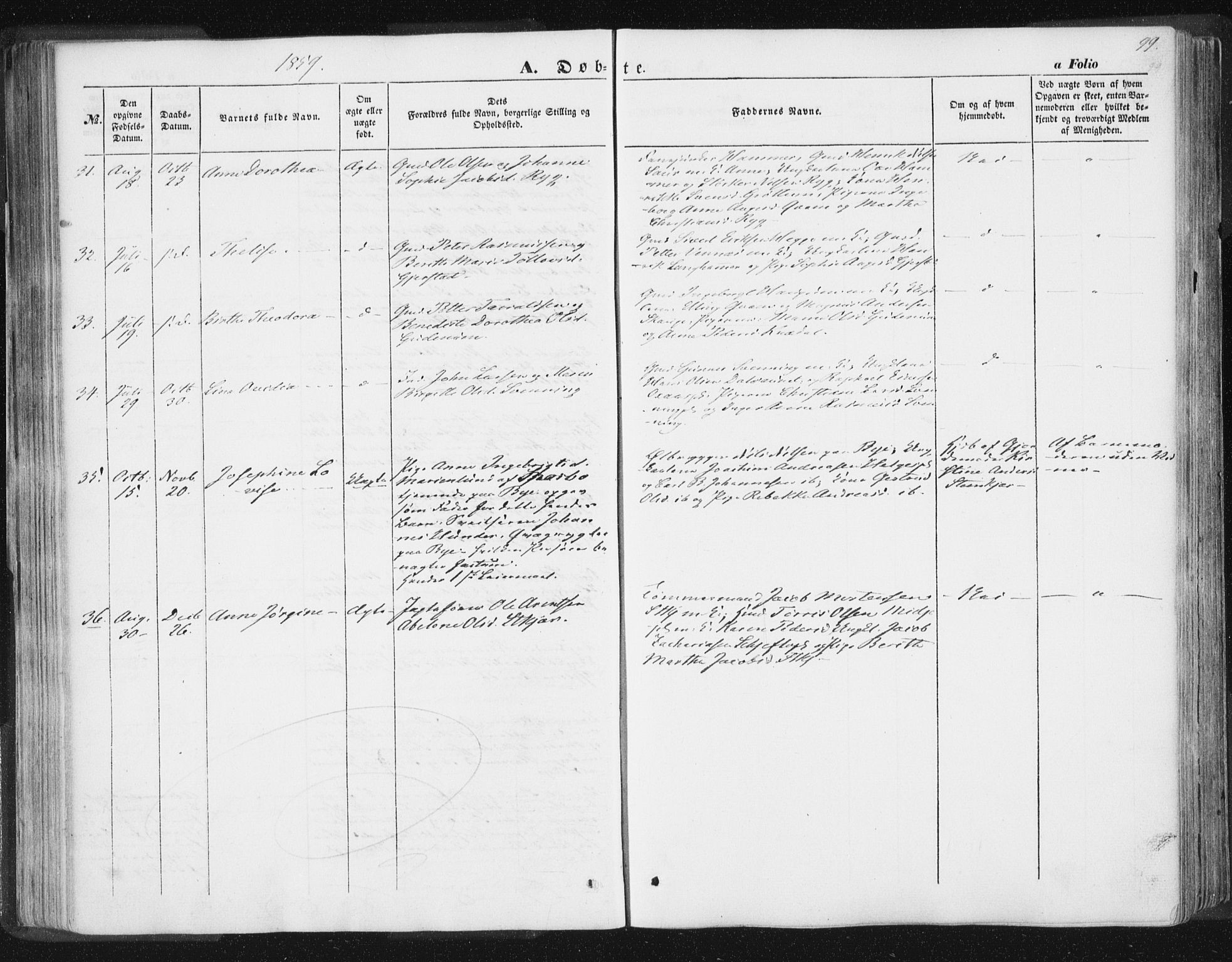 Ministerialprotokoller, klokkerbøker og fødselsregistre - Nord-Trøndelag, AV/SAT-A-1458/746/L0446: Ministerialbok nr. 746A05, 1846-1859, s. 99