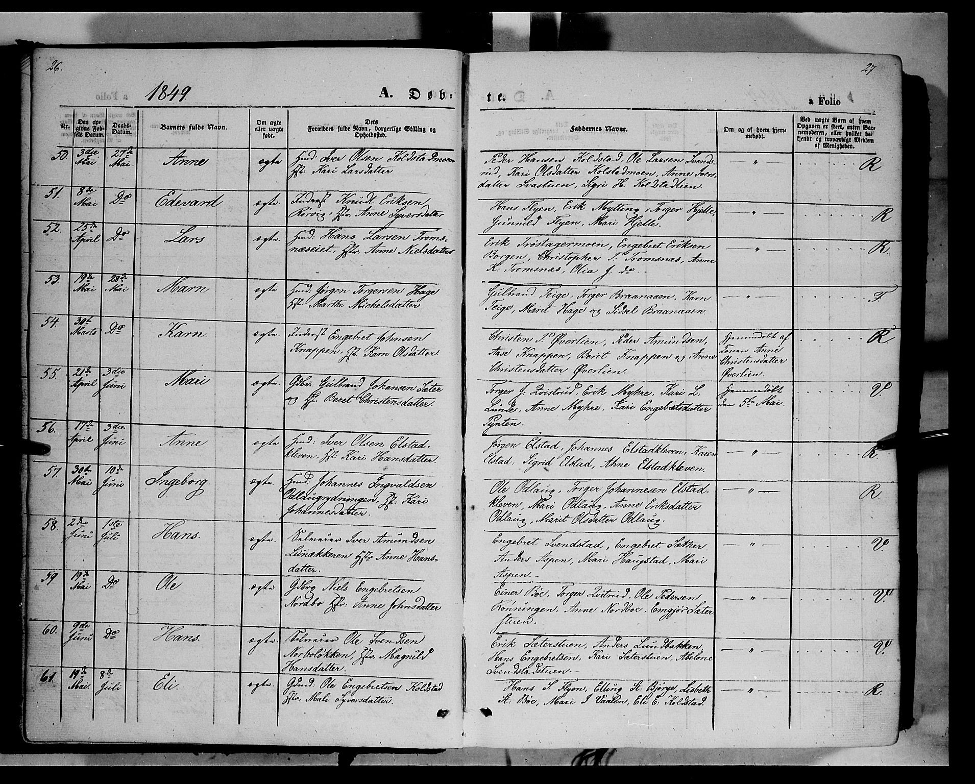 Ringebu prestekontor, AV/SAH-PREST-082/H/Ha/Haa/L0006: Ministerialbok nr. 6, 1848-1859, s. 26-27