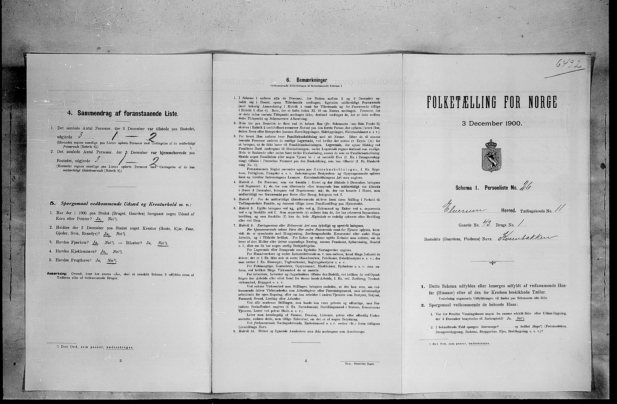SAH, Folketelling 1900 for 0427 Elverum herred, 1900, s. 1445