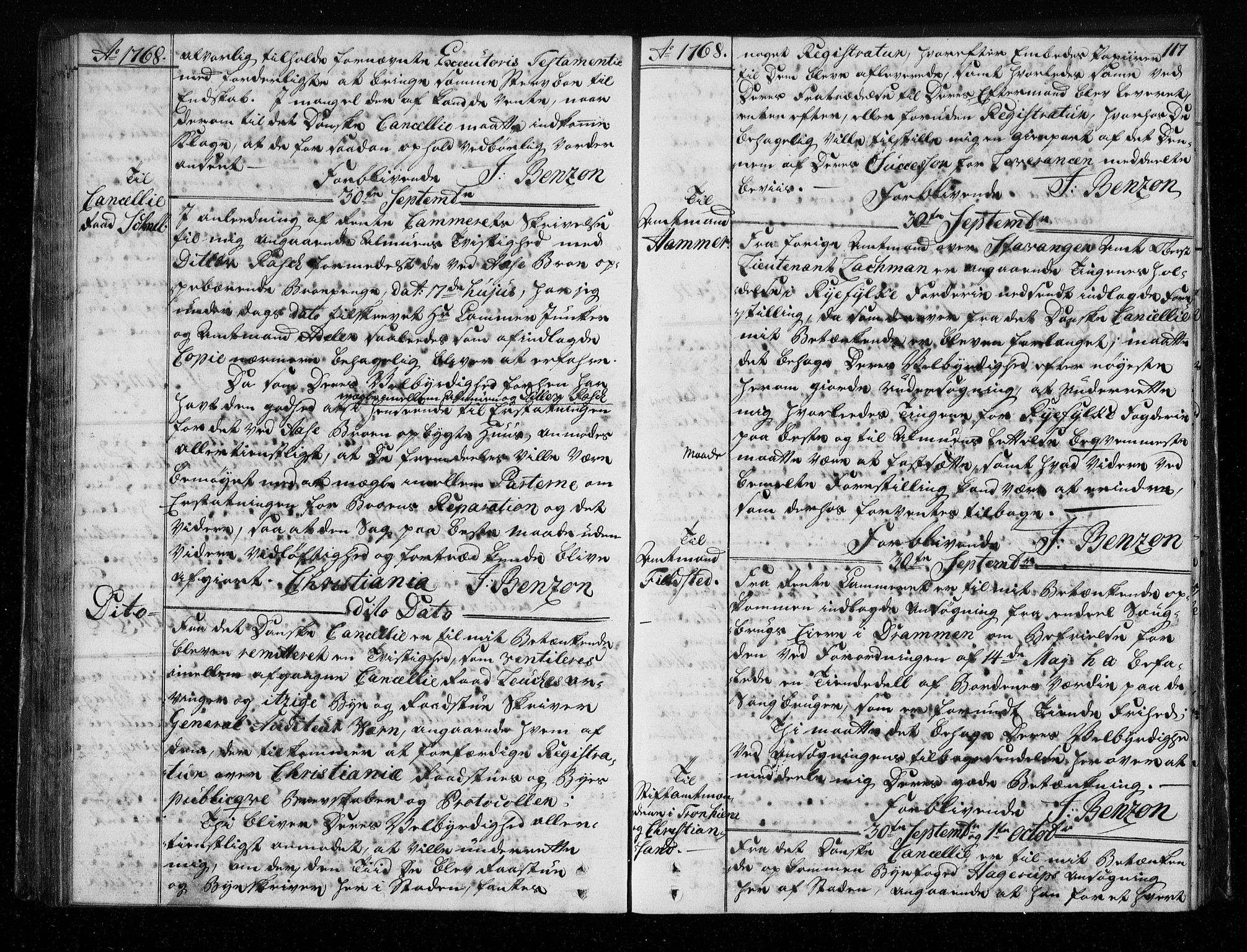 Stattholderembetet 1572-1771, AV/RA-EA-2870/Bf/L0007: Stattholderprotokoll (allmenn kopibok), 1768-1769, s. 116b-117a