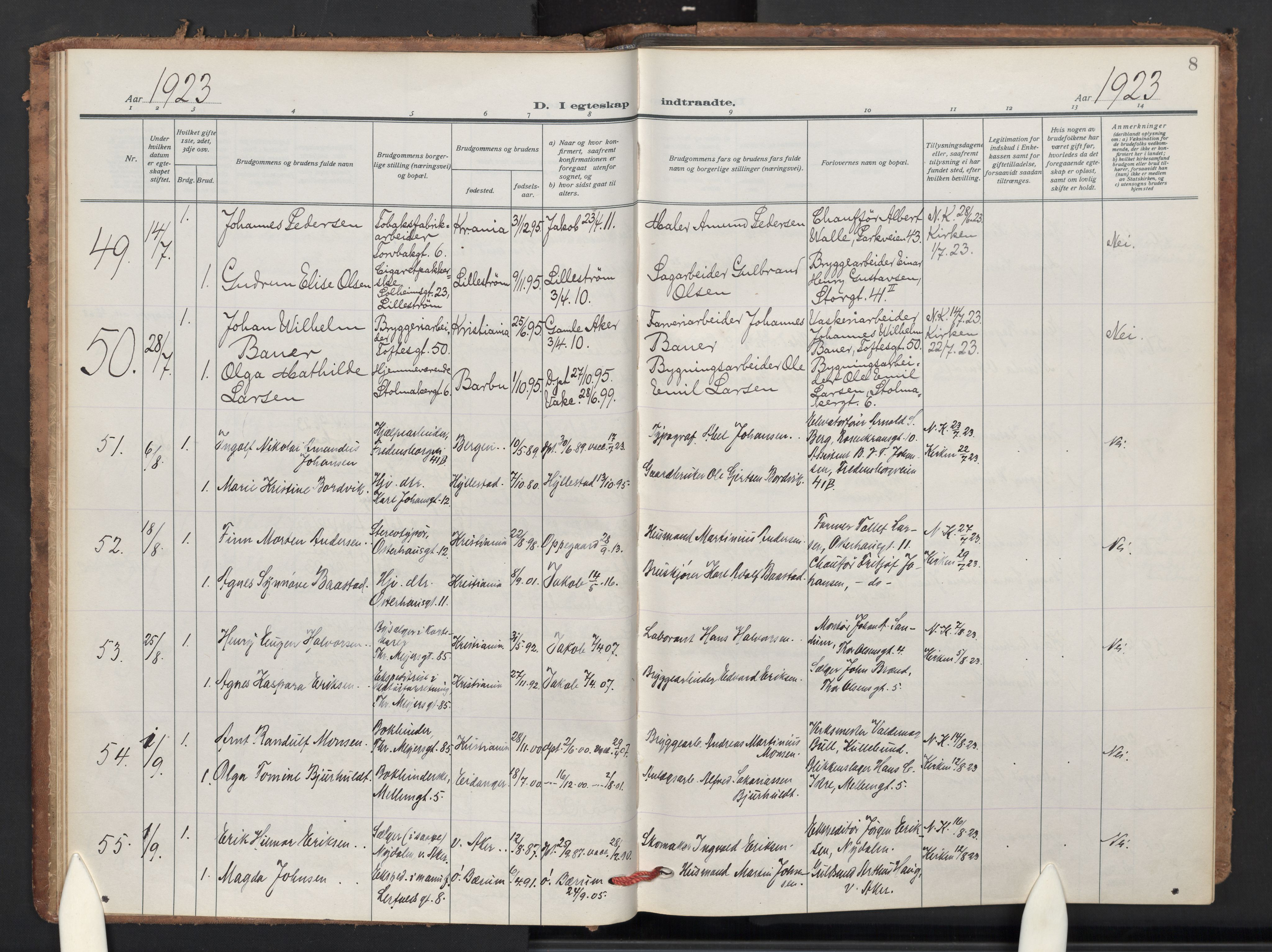 Jakob prestekontor Kirkebøker, AV/SAO-A-10850/F/Fa/L0018: Ministerialbok nr. 18, 1923-1936, s. 8