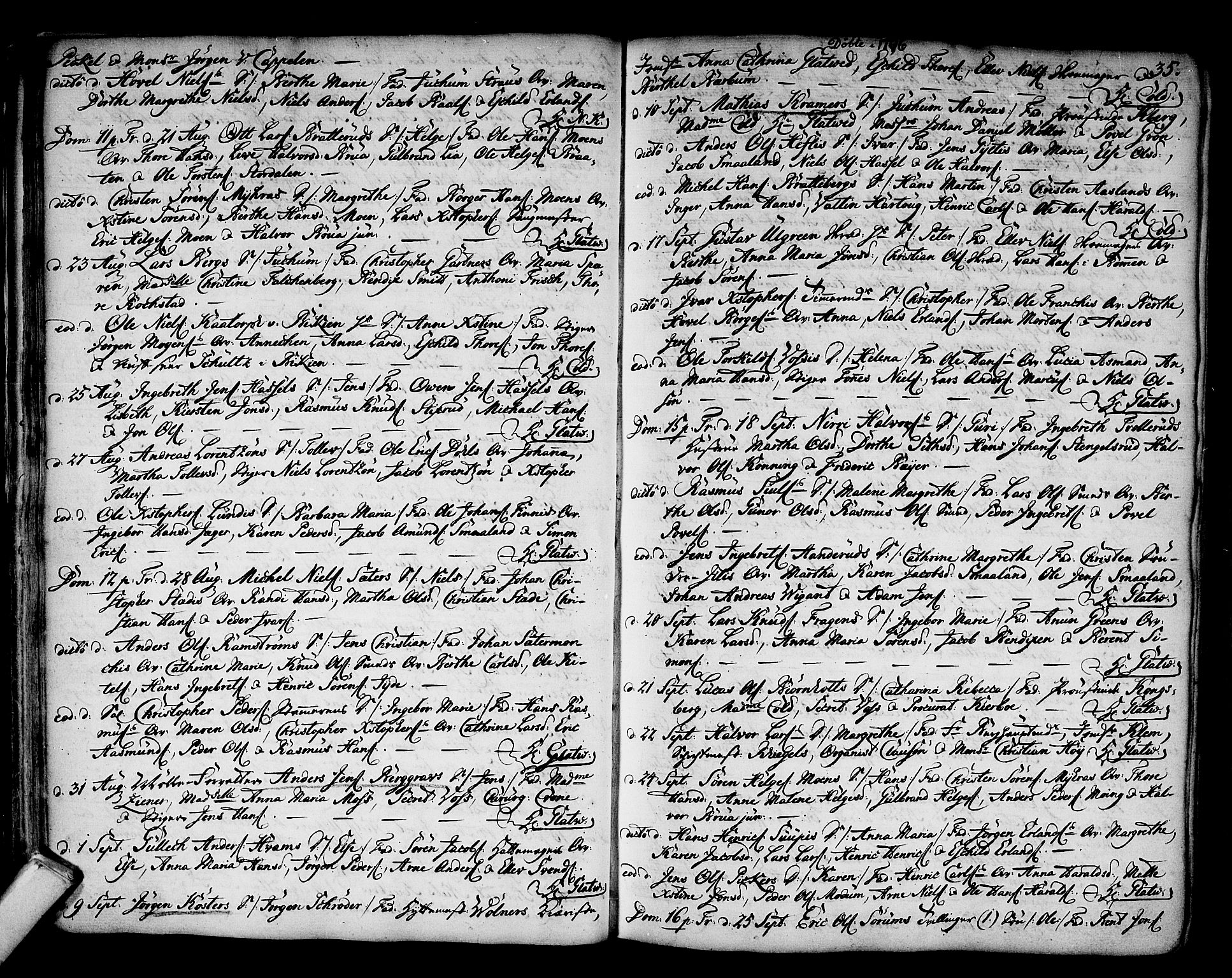 Kongsberg kirkebøker, SAKO/A-22/F/Fa/L0003: Ministerialbok nr. I 3, 1744-1755, s. 35
