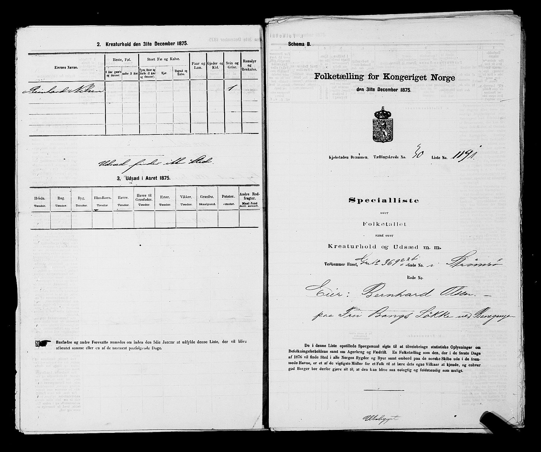 SAKO, Folketelling 1875 for 0602 Drammen kjøpstad, 1875, s. 2782