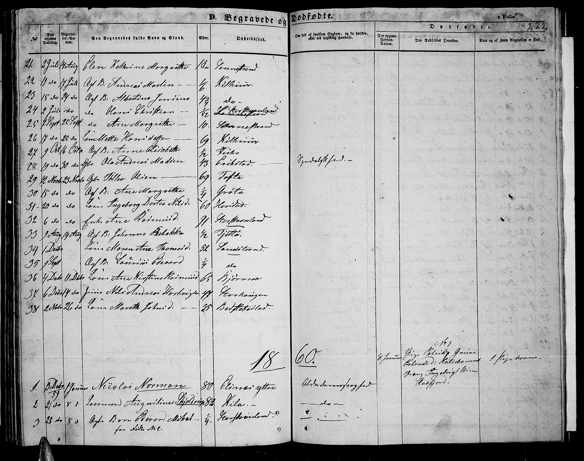 Trondenes sokneprestkontor, AV/SATØ-S-1319/H/Hb/L0007klokker: Klokkerbok nr. 7, 1855-1862, s. 222