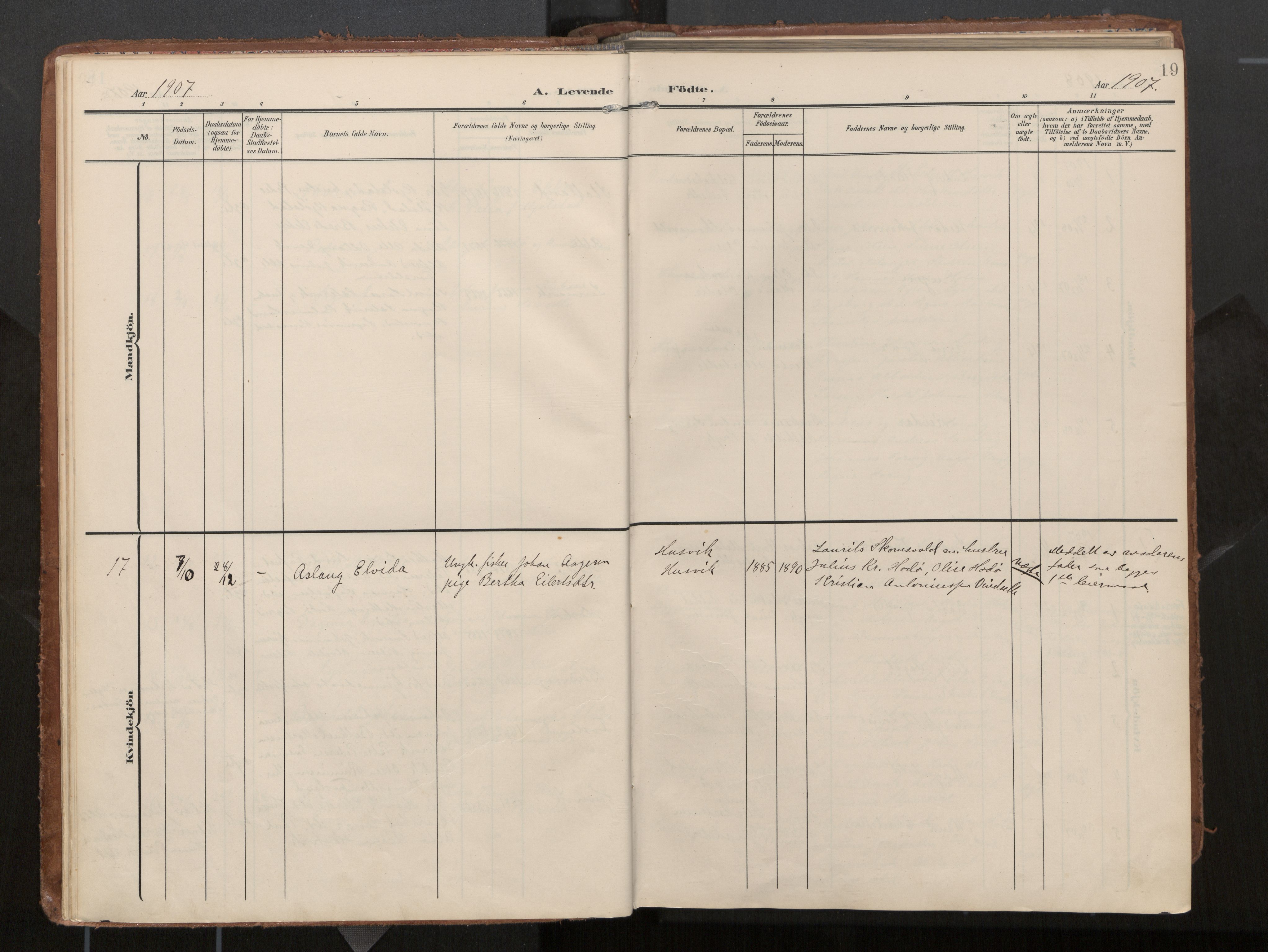 Ministerialprotokoller, klokkerbøker og fødselsregistre - Nord-Trøndelag, AV/SAT-A-1458/774/L0629: Ministerialbok, 1904-1926, s. 19