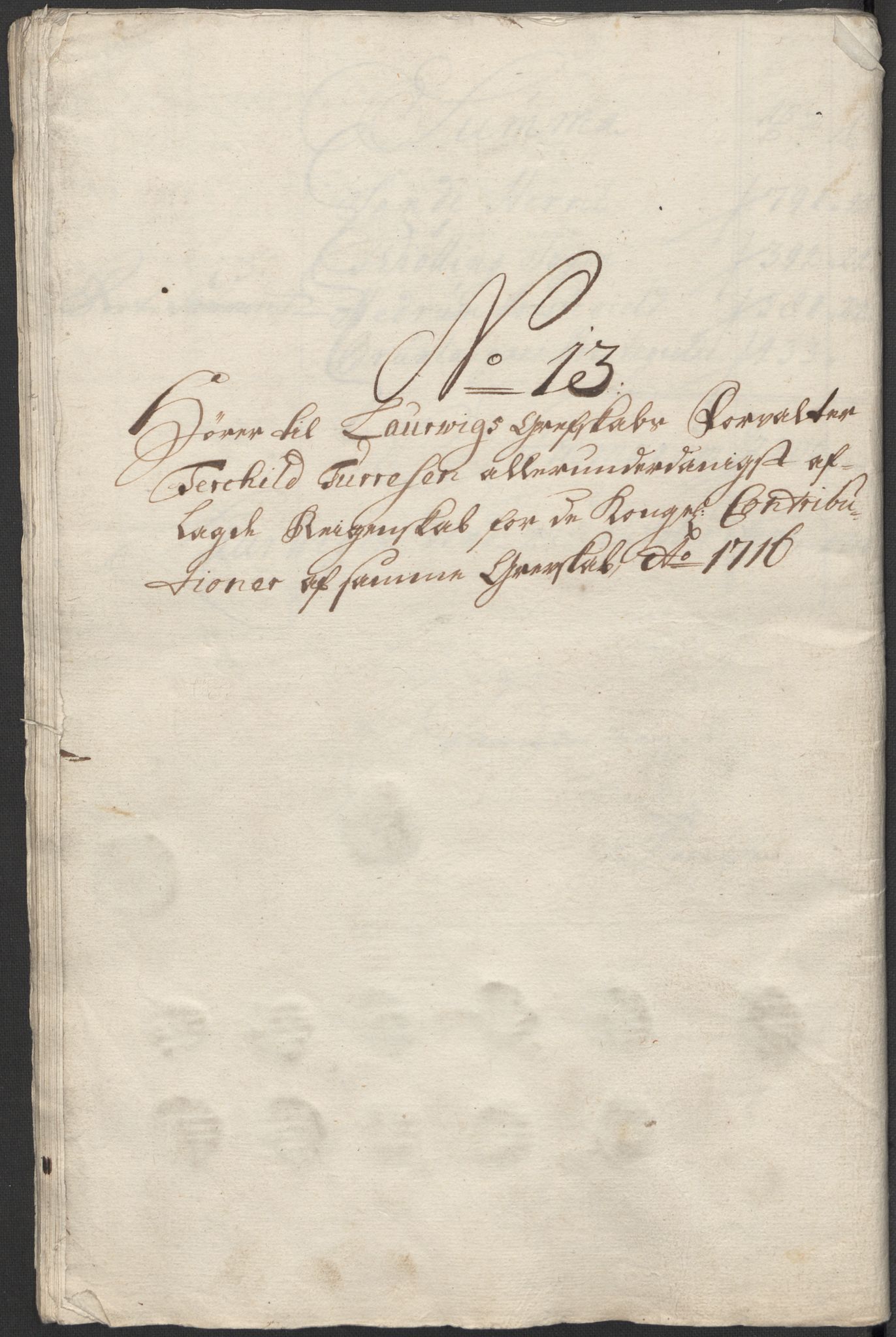 Rentekammeret inntil 1814, Reviderte regnskaper, Fogderegnskap, RA/EA-4092/R33/L1987: Fogderegnskap Larvik grevskap, 1716-1717, s. 208