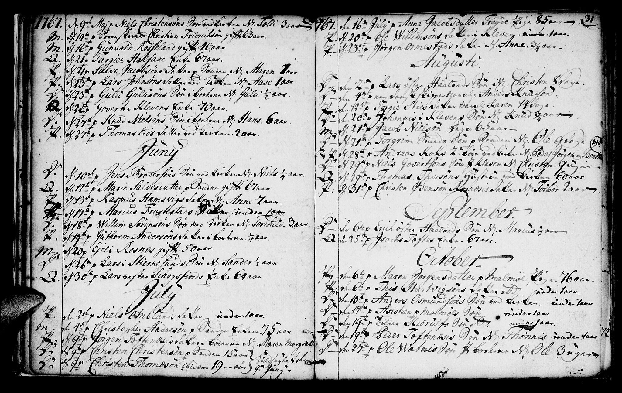 Mandal sokneprestkontor, AV/SAK-1111-0030/F/Fa/Faa/L0005: Ministerialbok nr. A 5, 1748-1803, s. 30-31
