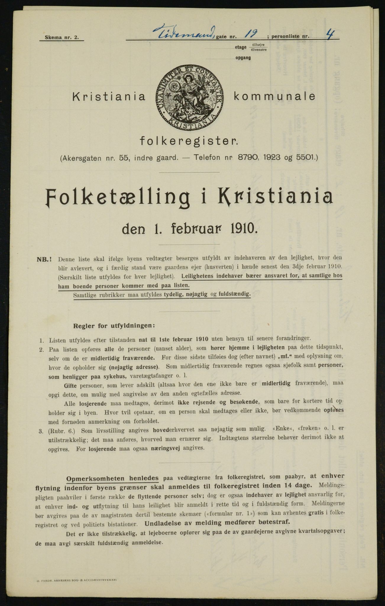 OBA, Kommunal folketelling 1.2.1910 for Kristiania, 1910, s. 105732