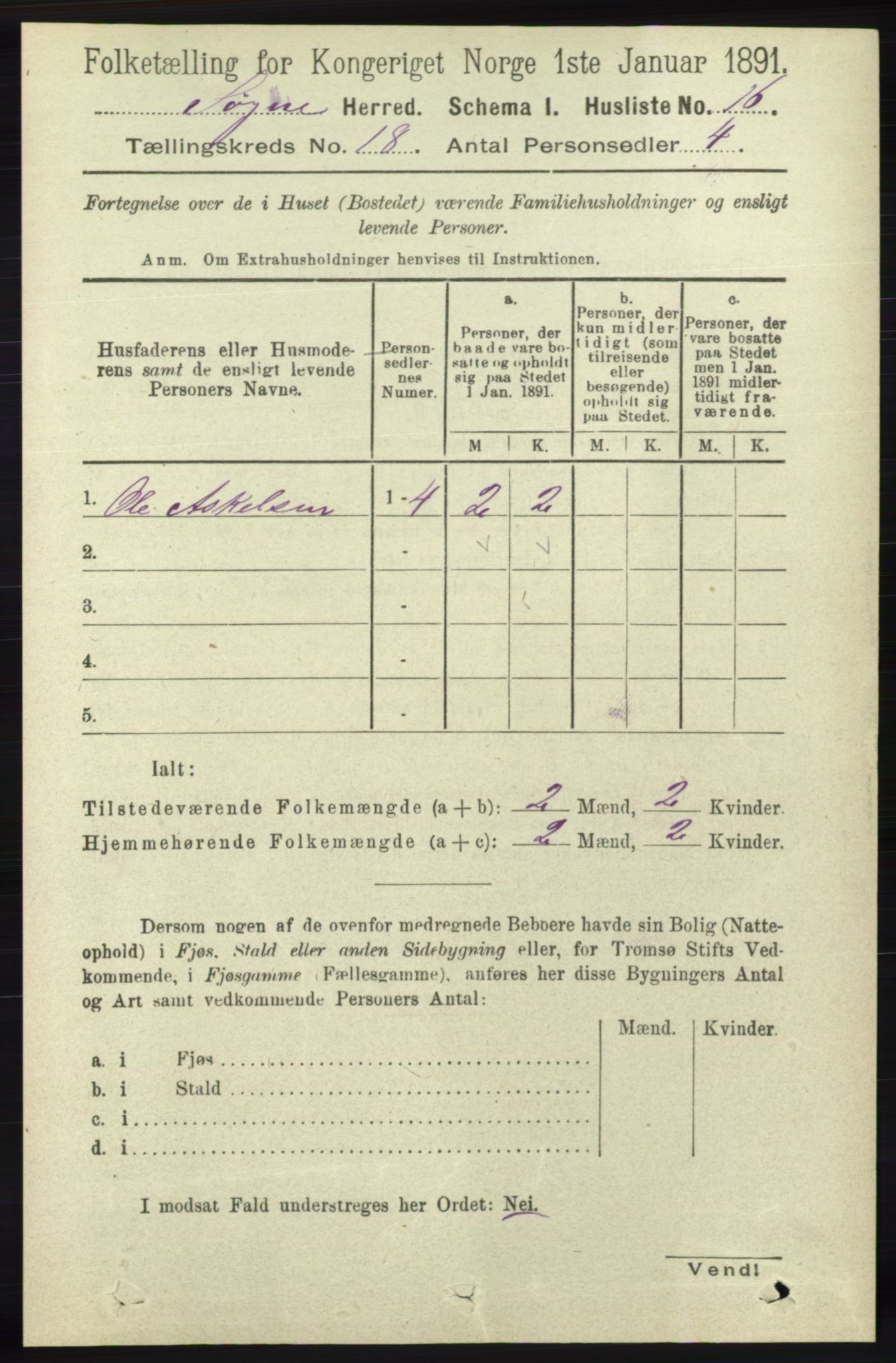 RA, Folketelling 1891 for 1018 Søgne herred, 1891, s. 4718