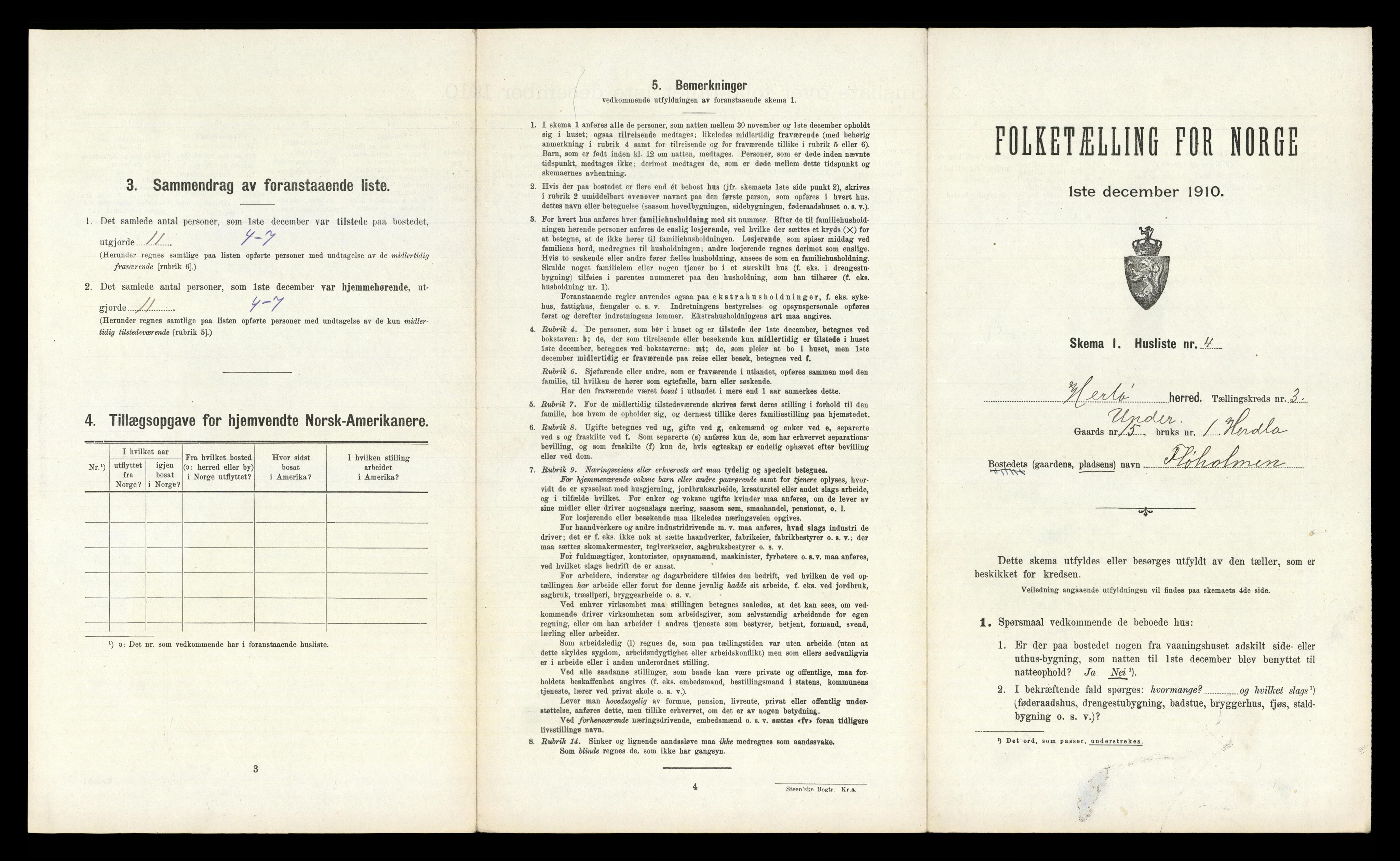 RA, Folketelling 1910 for 1258 Herdla herred, 1910, s. 252