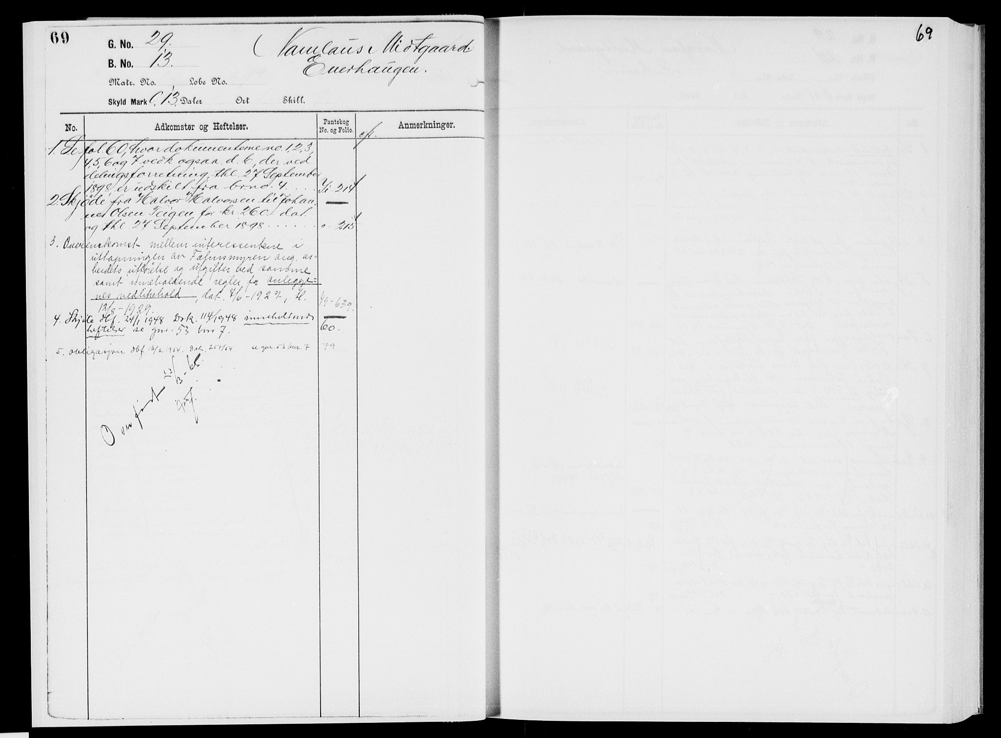 Nedre Telemark sorenskriveri, AV/SAKO-A-135/G/Gb/Gbg/L0002: Panteregister nr. VII 2, s. 69