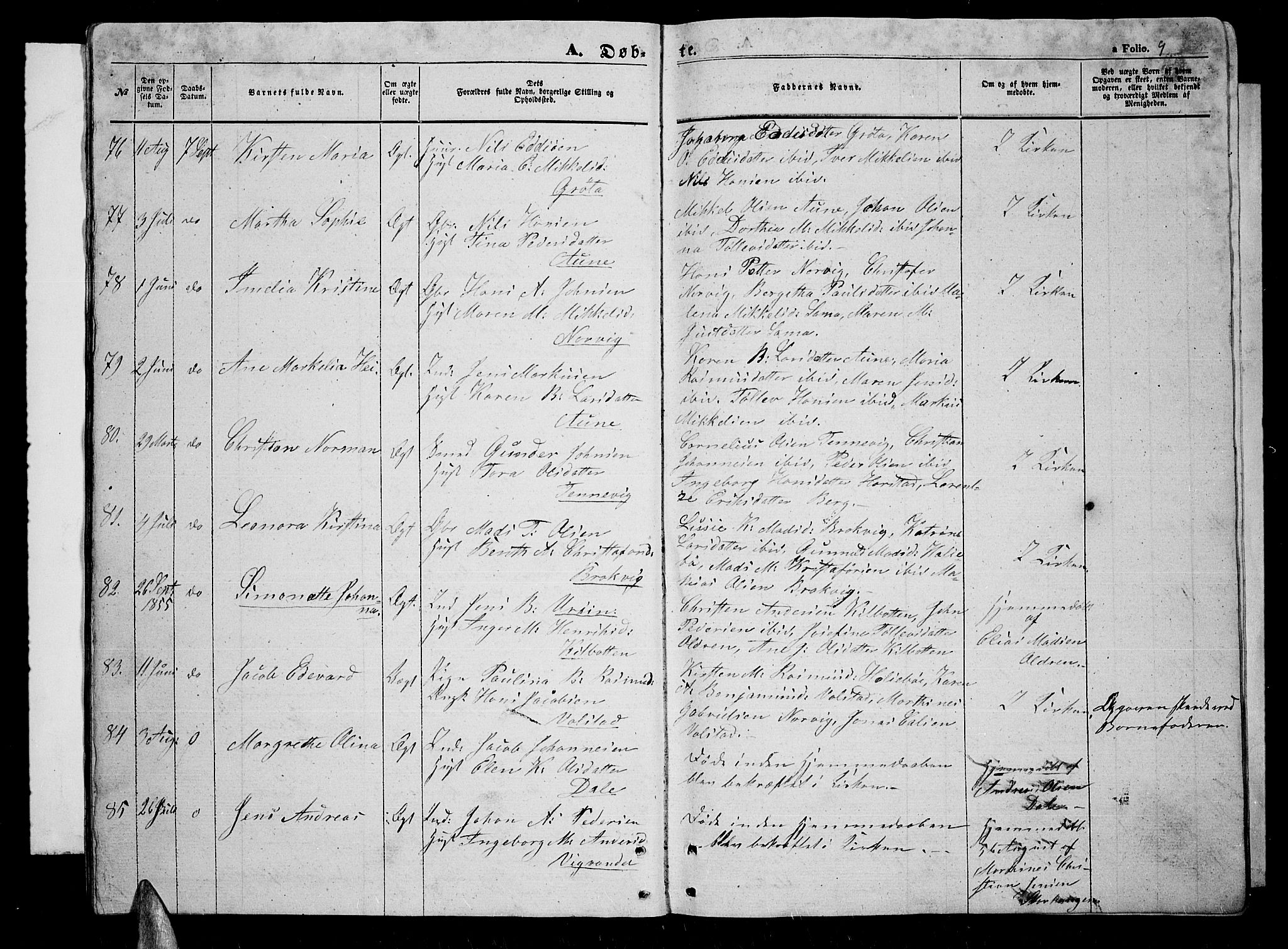 Trondenes sokneprestkontor, AV/SATØ-S-1319/H/Hb/L0007klokker: Klokkerbok nr. 7, 1855-1862, s. 9