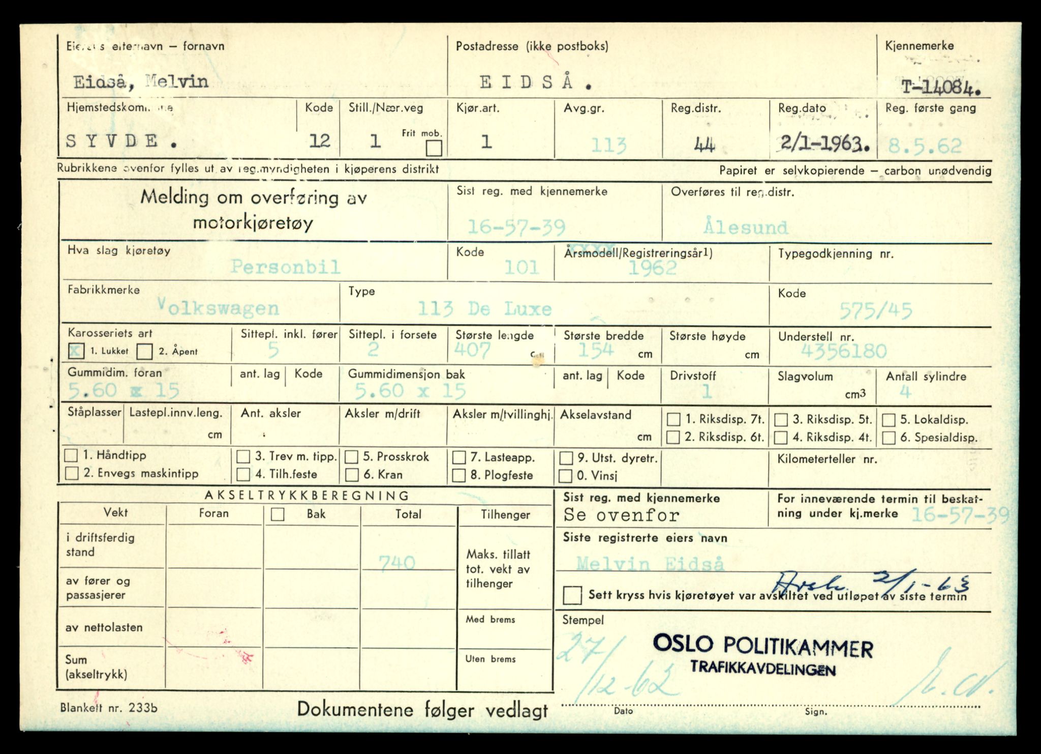 Møre og Romsdal vegkontor - Ålesund trafikkstasjon, AV/SAT-A-4099/F/Fe/L0043: Registreringskort for kjøretøy T 14080 - T 14204, 1927-1998, s. 89