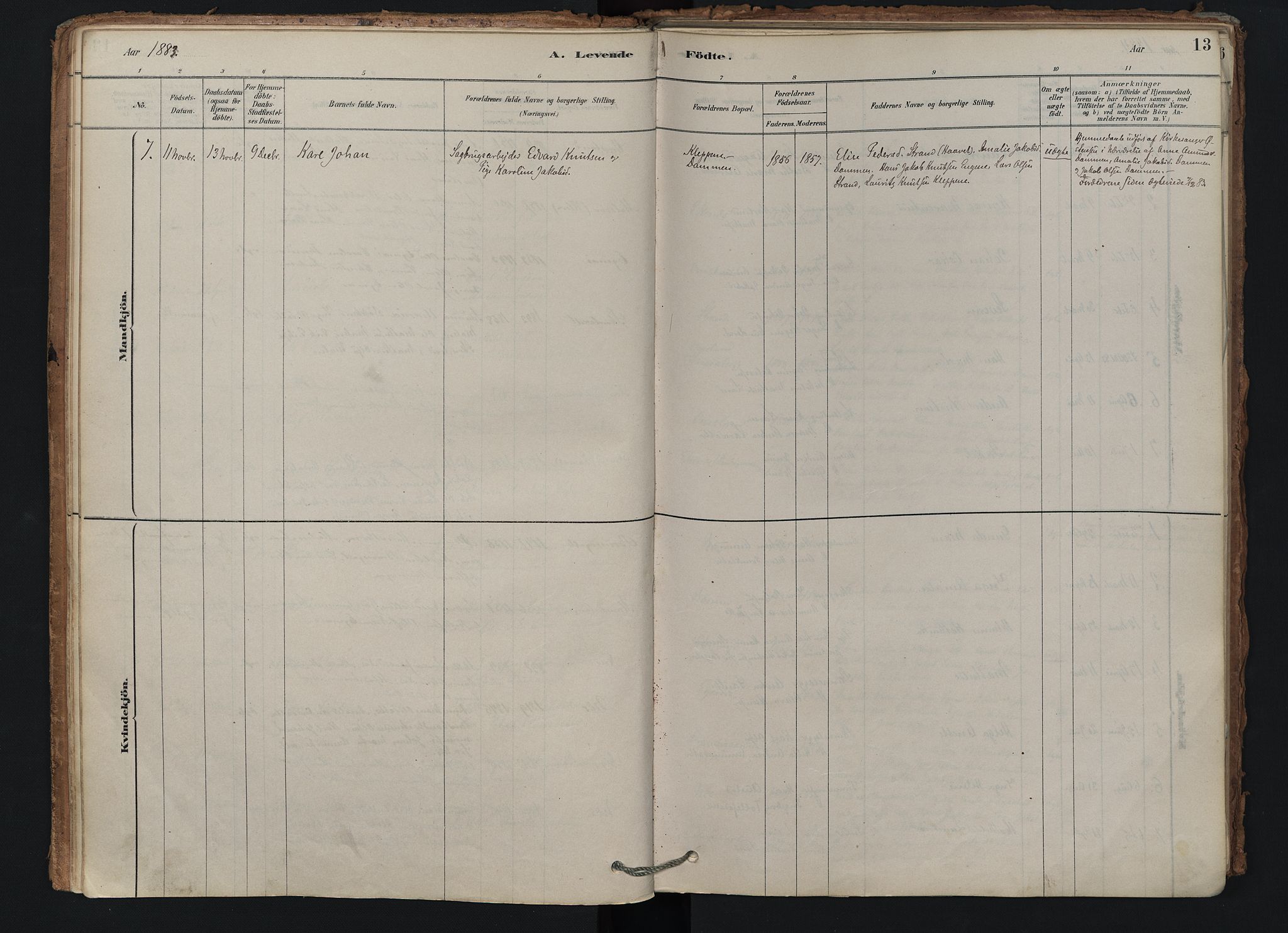 Brunlanes kirkebøker, SAKO/A-342/F/Fd/L0001: Ministerialbok nr. IV 1, 1878-1917, s. 13
