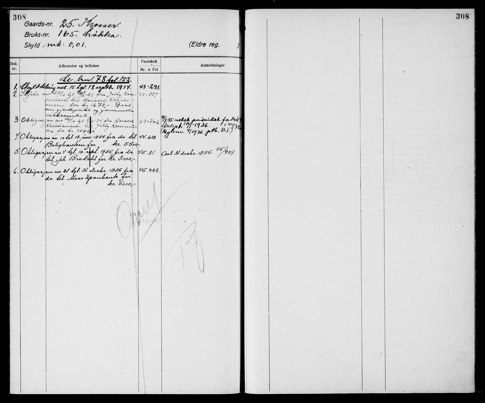 Moss sorenskriveri, SAO/A-10168: Panteregister nr. XI 4, 1864-1961, s. 308