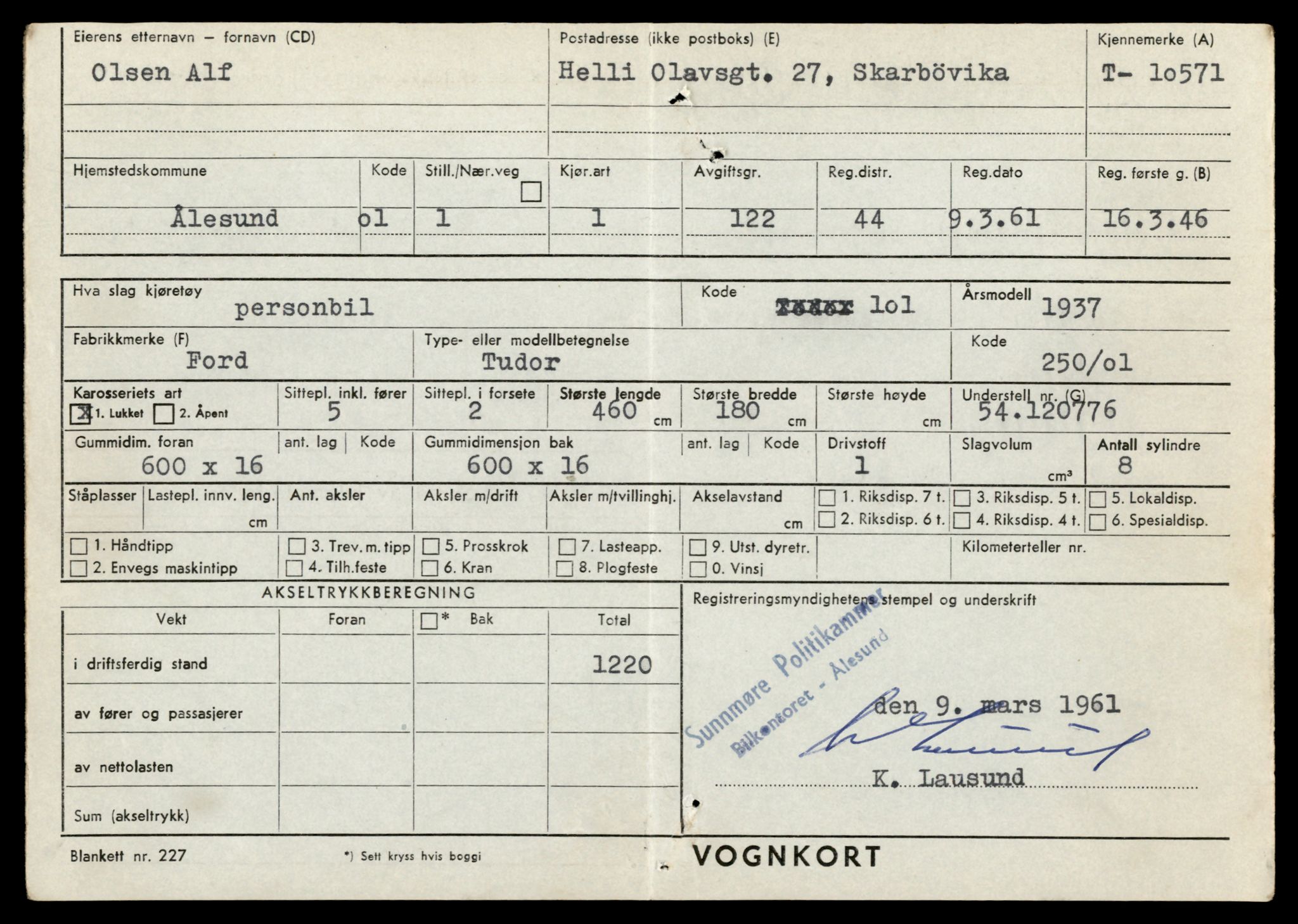 Møre og Romsdal vegkontor - Ålesund trafikkstasjon, AV/SAT-A-4099/F/Fe/L0021: Registreringskort for kjøretøy T 10471 - T 10583, 1927-1998, s. 2847