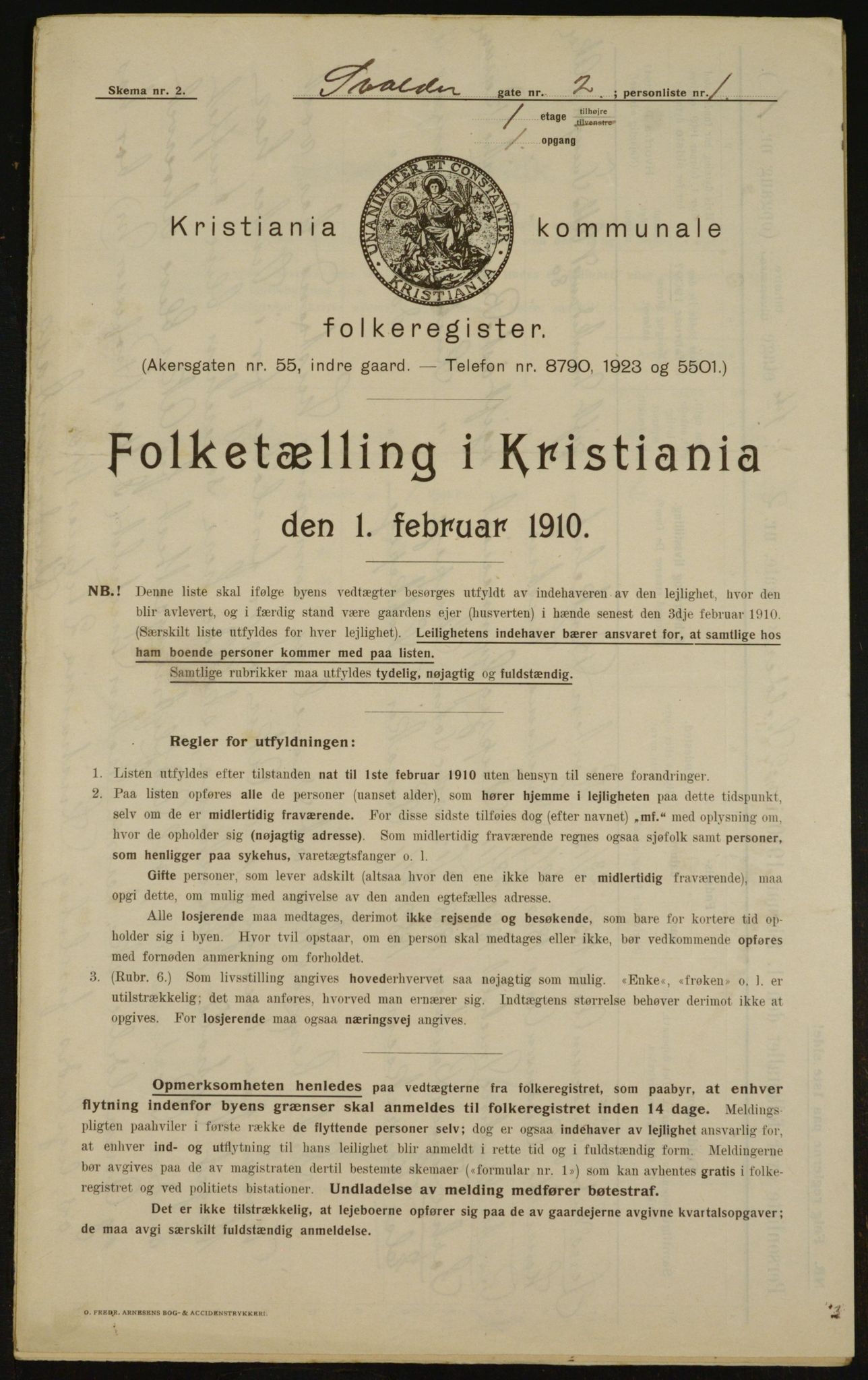 OBA, Kommunal folketelling 1.2.1910 for Kristiania, 1910, s. 100711