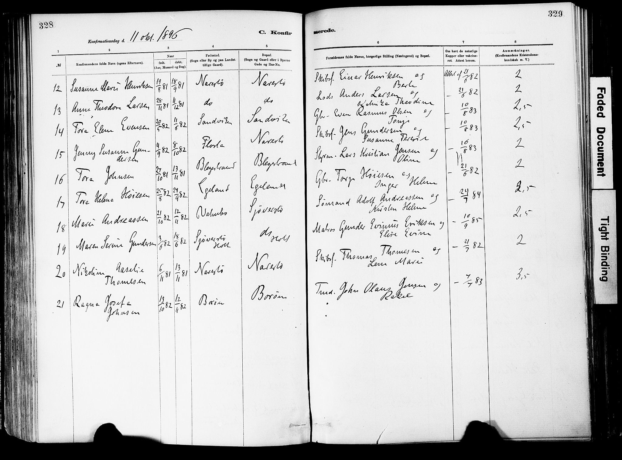 Dypvåg sokneprestkontor, AV/SAK-1111-0007/F/Fa/Fab/L0001: Ministerialbok nr. A 1, 1885-1912, s. 328-329
