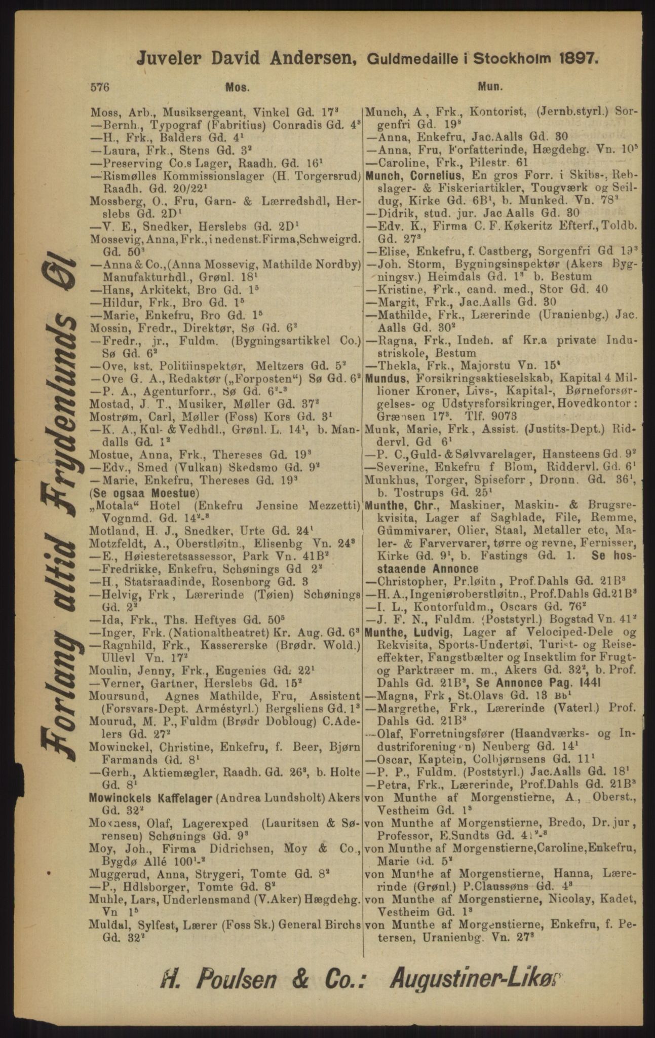 Kristiania/Oslo adressebok, PUBL/-, 1902, s. 576