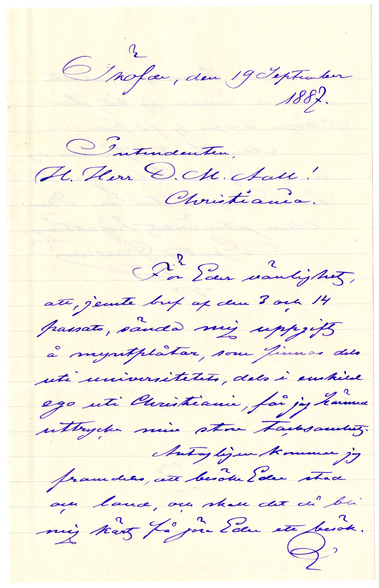 Diderik Maria Aalls brevsamling, NF/Ark-1023/F/L0002: D.M. Aalls brevsamling. B - C, 1799-1889, s. 340