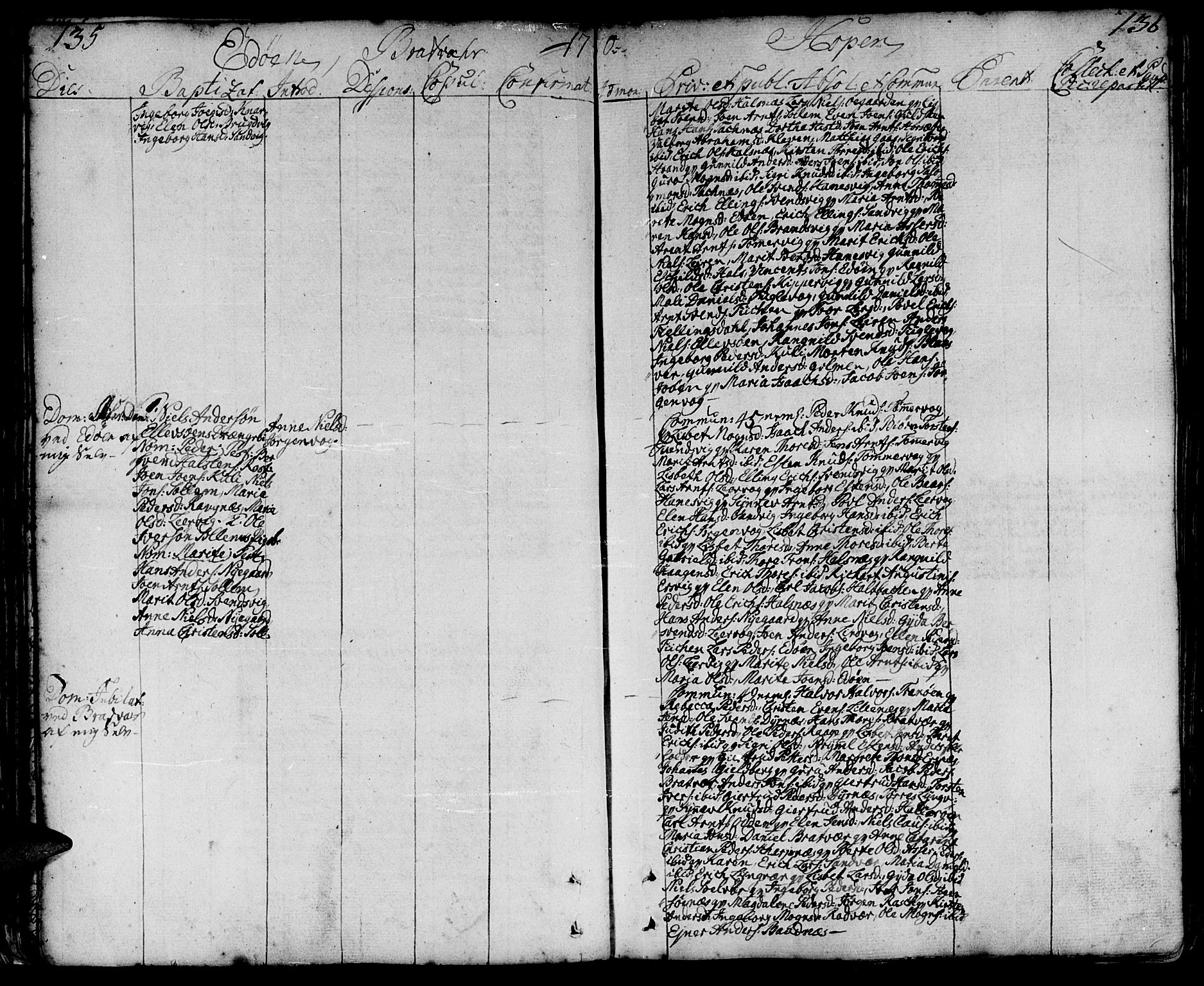Ministerialprotokoller, klokkerbøker og fødselsregistre - Møre og Romsdal, AV/SAT-A-1454/581/L0932: Ministerialbok nr. 581A02, 1767-1823, s. 135-136