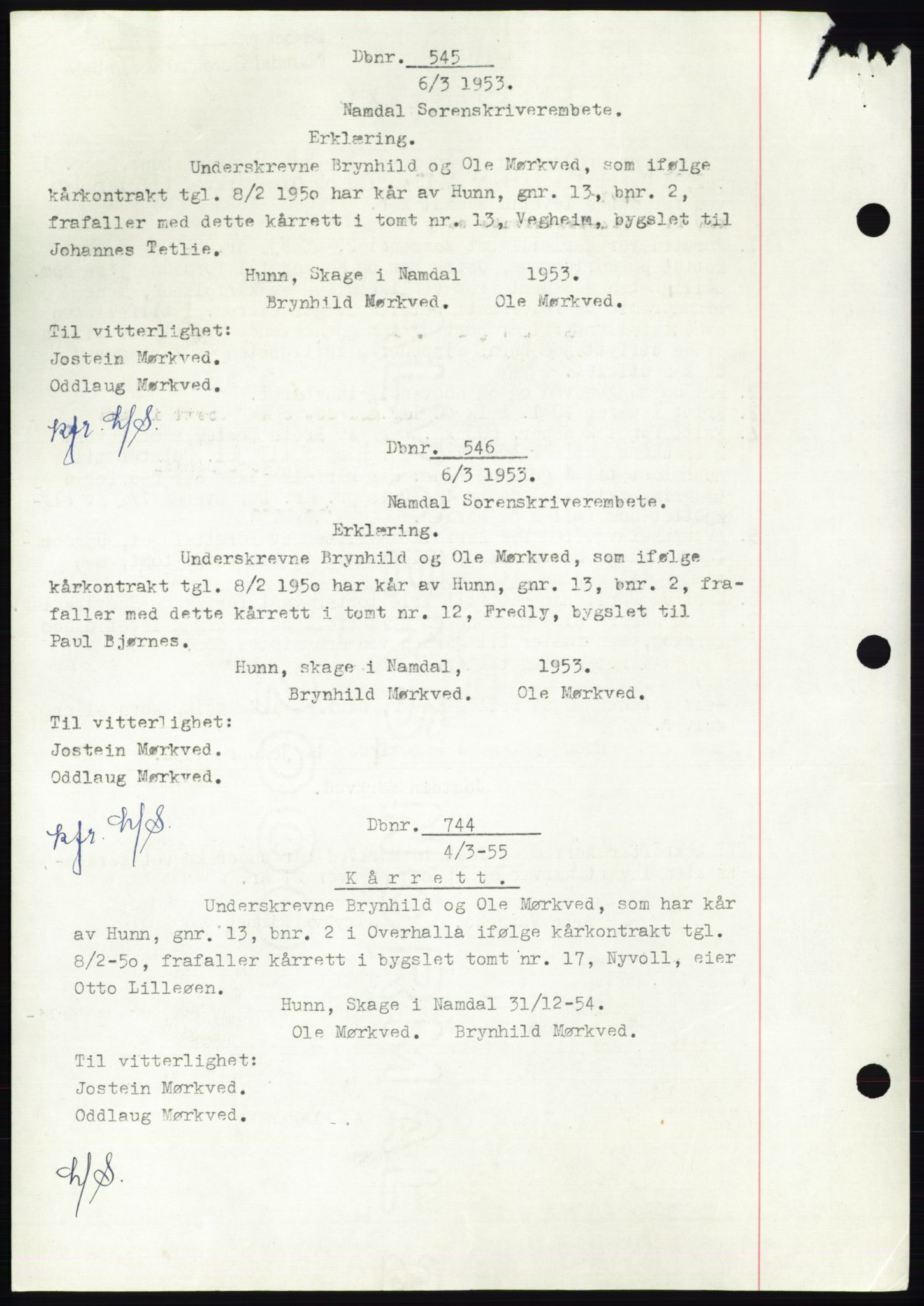 Namdal sorenskriveri, SAT/A-4133/1/2/2C: Pantebok nr. -, 1950-1950, Dagboknr: 545/1950