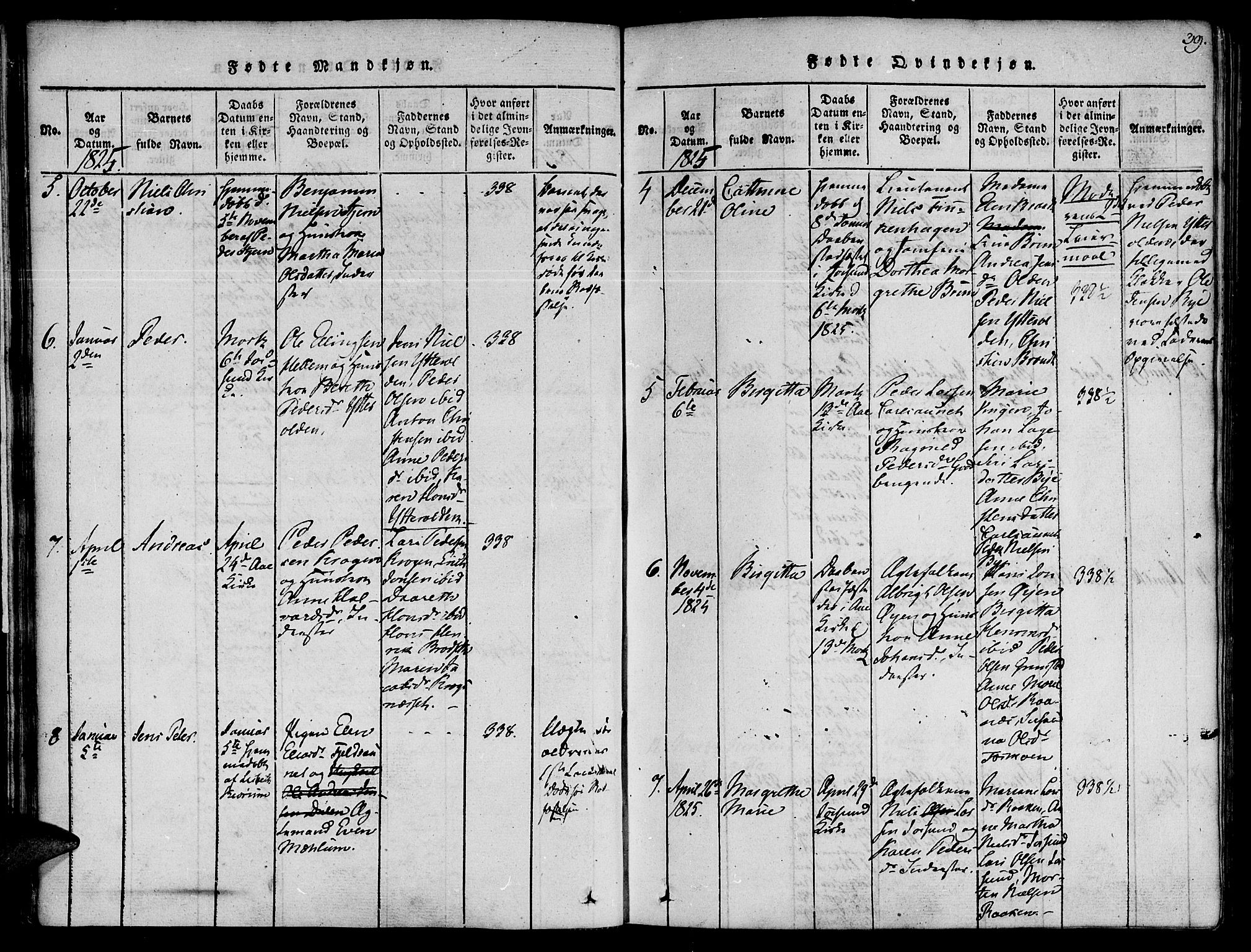 Ministerialprotokoller, klokkerbøker og fødselsregistre - Sør-Trøndelag, SAT/A-1456/655/L0675: Ministerialbok nr. 655A04, 1818-1830, s. 39