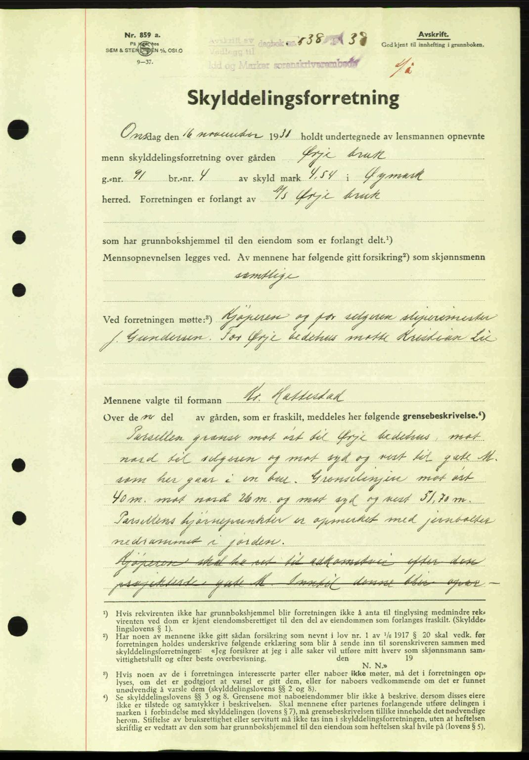 Idd og Marker sorenskriveri, AV/SAO-A-10283/G/Gb/Gbb/L0003: Pantebok nr. A3, 1938-1939, Dagboknr: 538/1939
