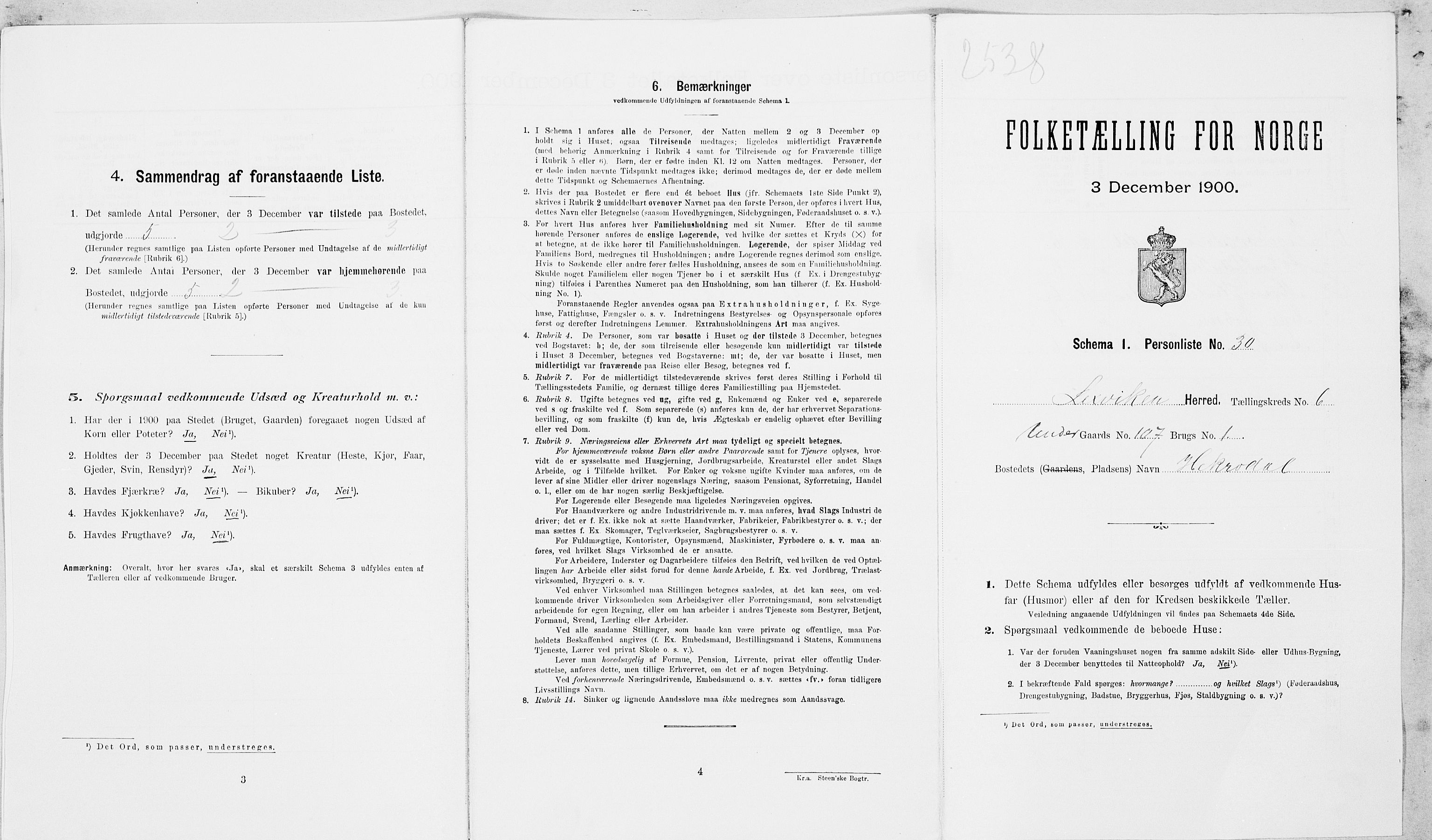 SAT, Folketelling 1900 for 1718 Leksvik herred, 1900, s. 829