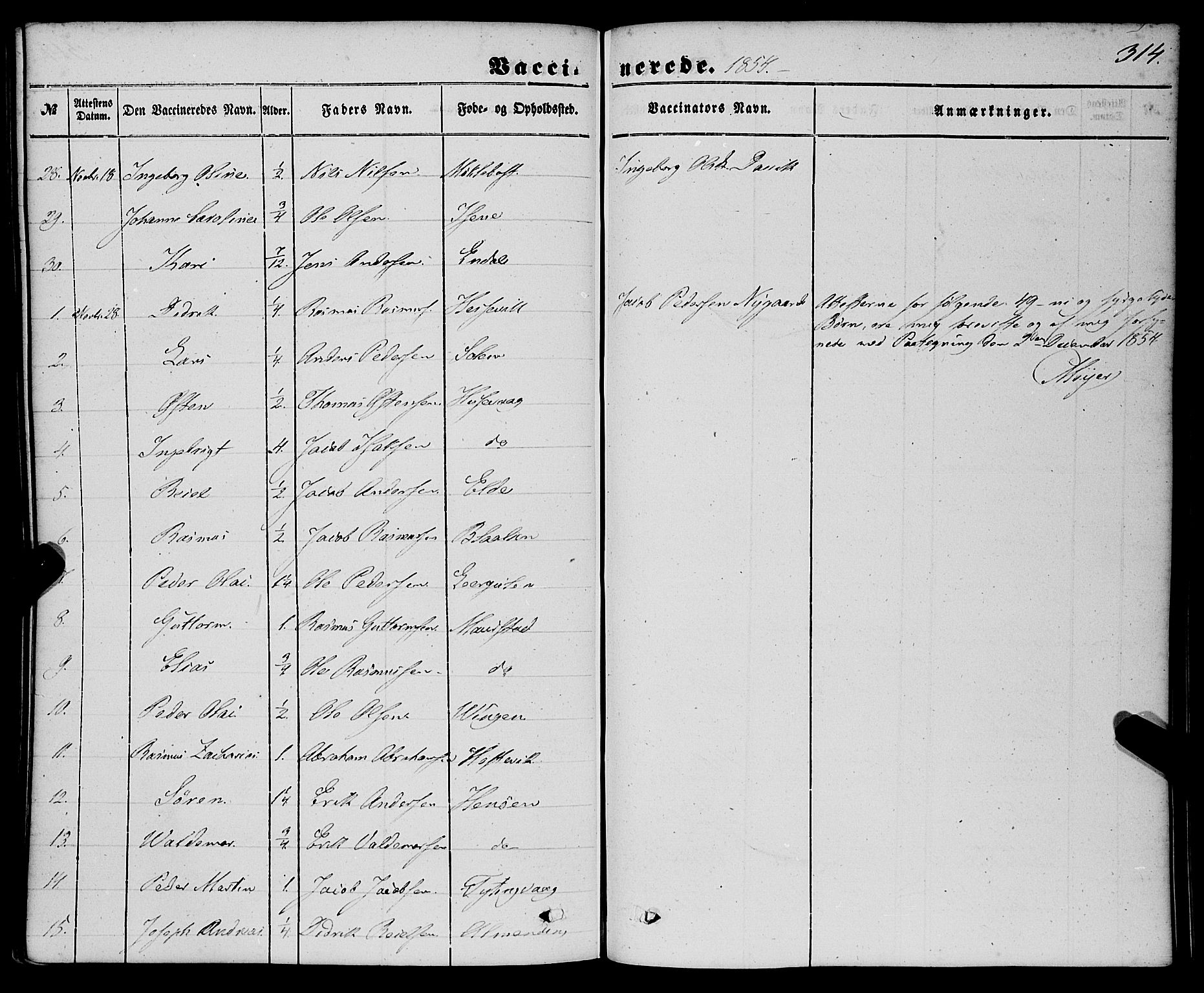 Davik sokneprestembete, AV/SAB-A-79701/H/Haa/Haaa/L0005: Ministerialbok nr. A 5, 1850-1866, s. 314