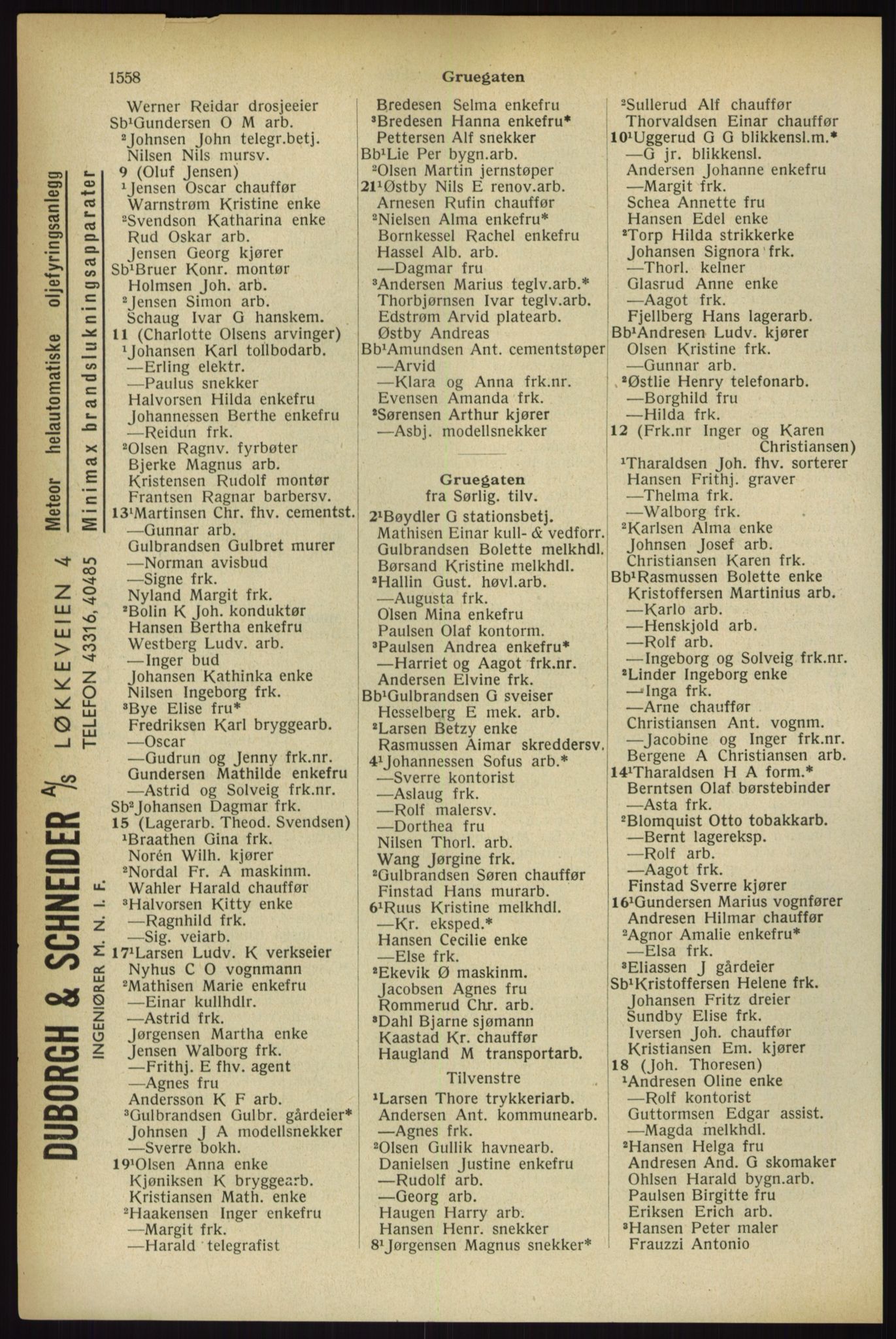 Kristiania/Oslo adressebok, PUBL/-, 1933, s. 1558