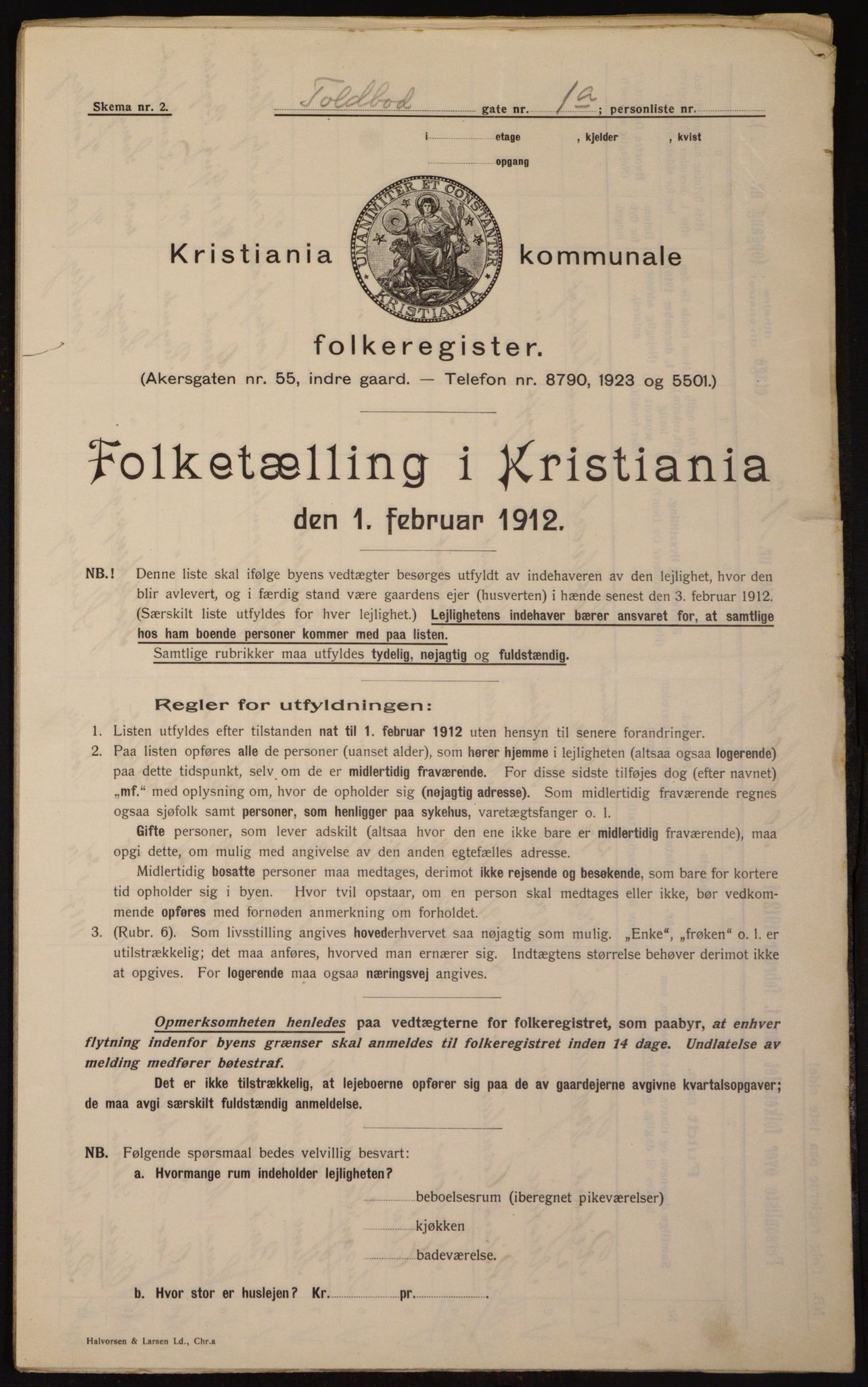 OBA, Kommunal folketelling 1.2.1912 for Kristiania, 1912, s. 113080