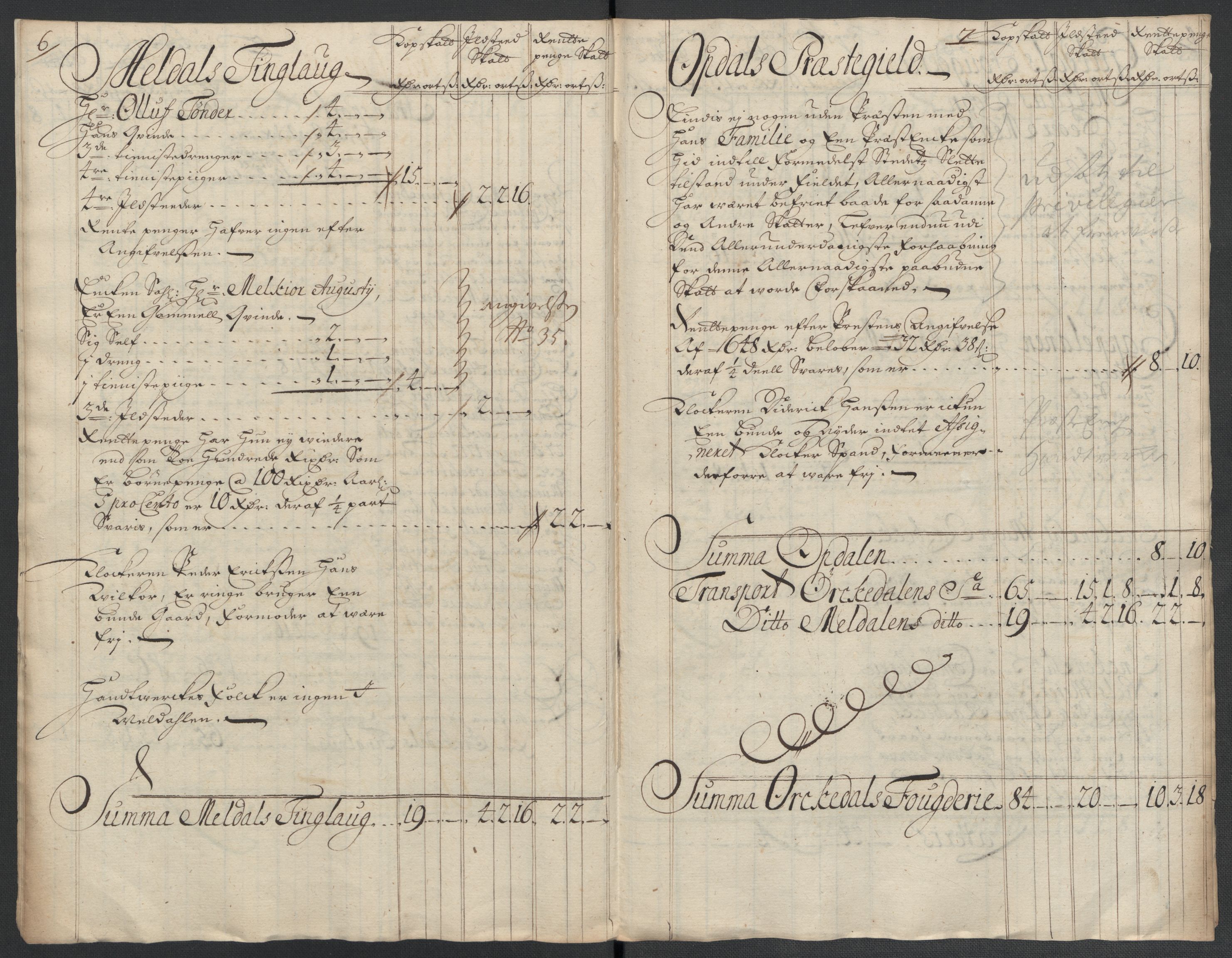 Rentekammeret inntil 1814, Reviderte regnskaper, Fogderegnskap, RA/EA-4092/R60/L3961: Fogderegnskap Orkdal og Gauldal, 1711, s. 164