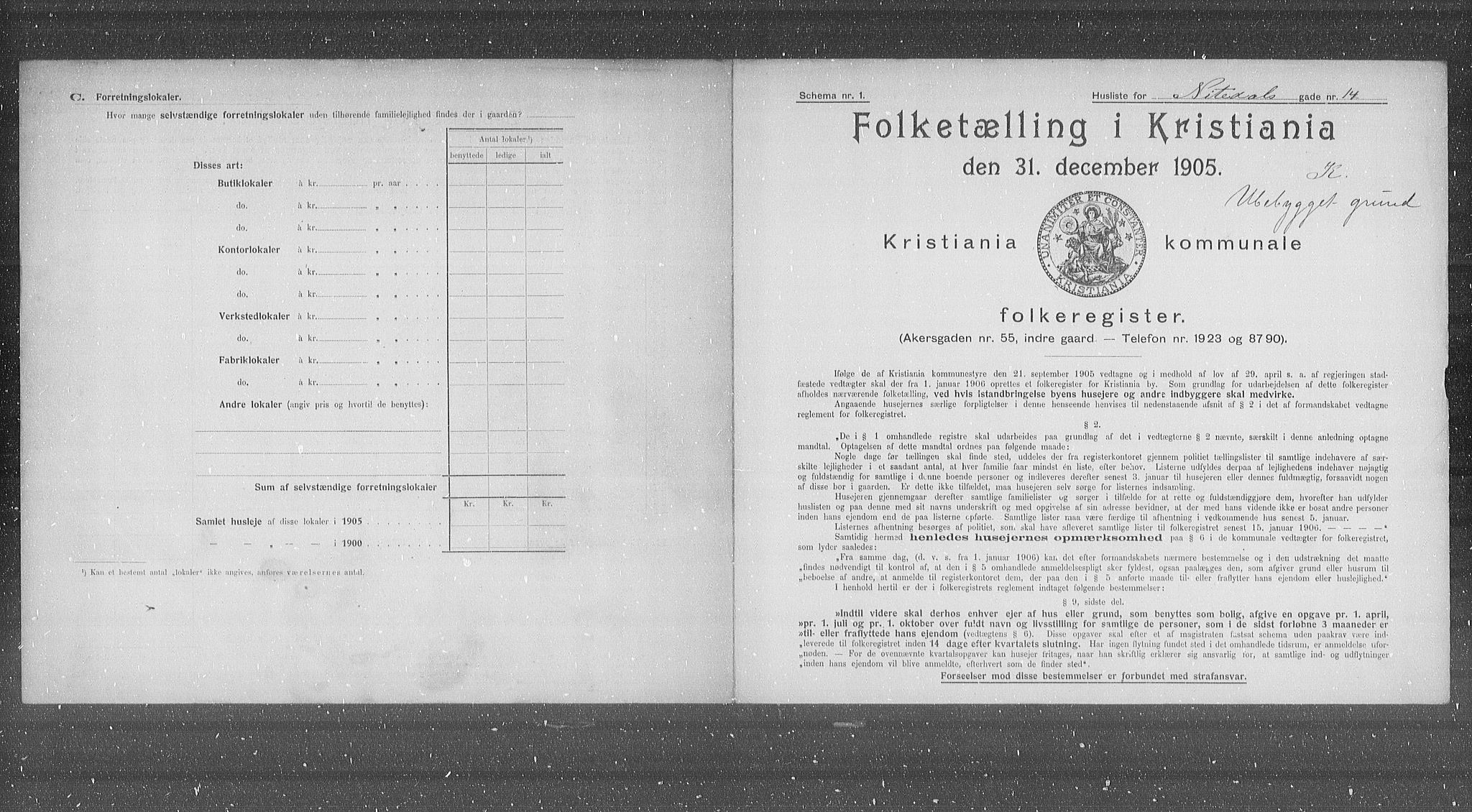 OBA, Kommunal folketelling 31.12.1905 for Kristiania kjøpstad, 1905, s. 37480