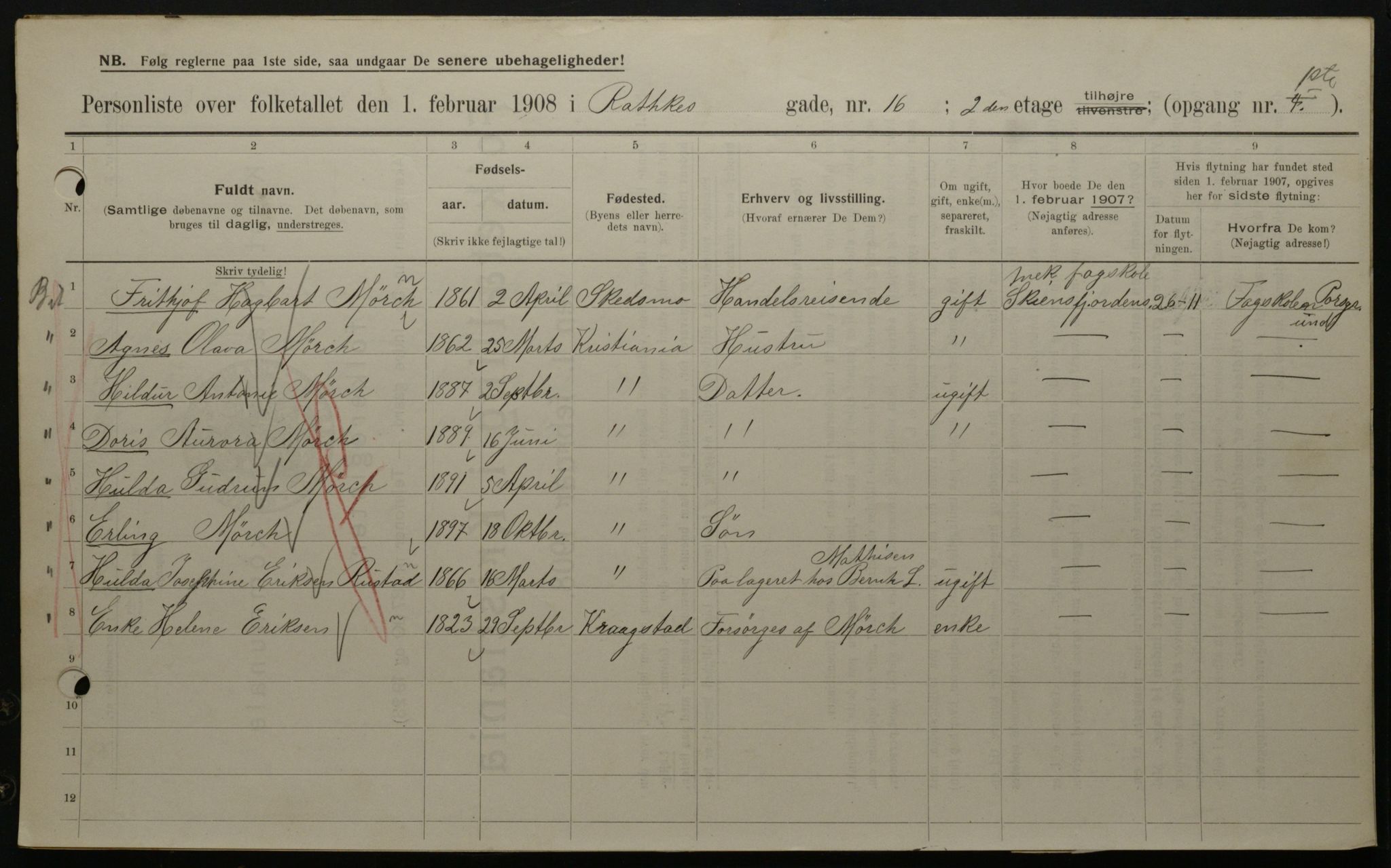 OBA, Kommunal folketelling 1.2.1908 for Kristiania kjøpstad, 1908, s. 74230